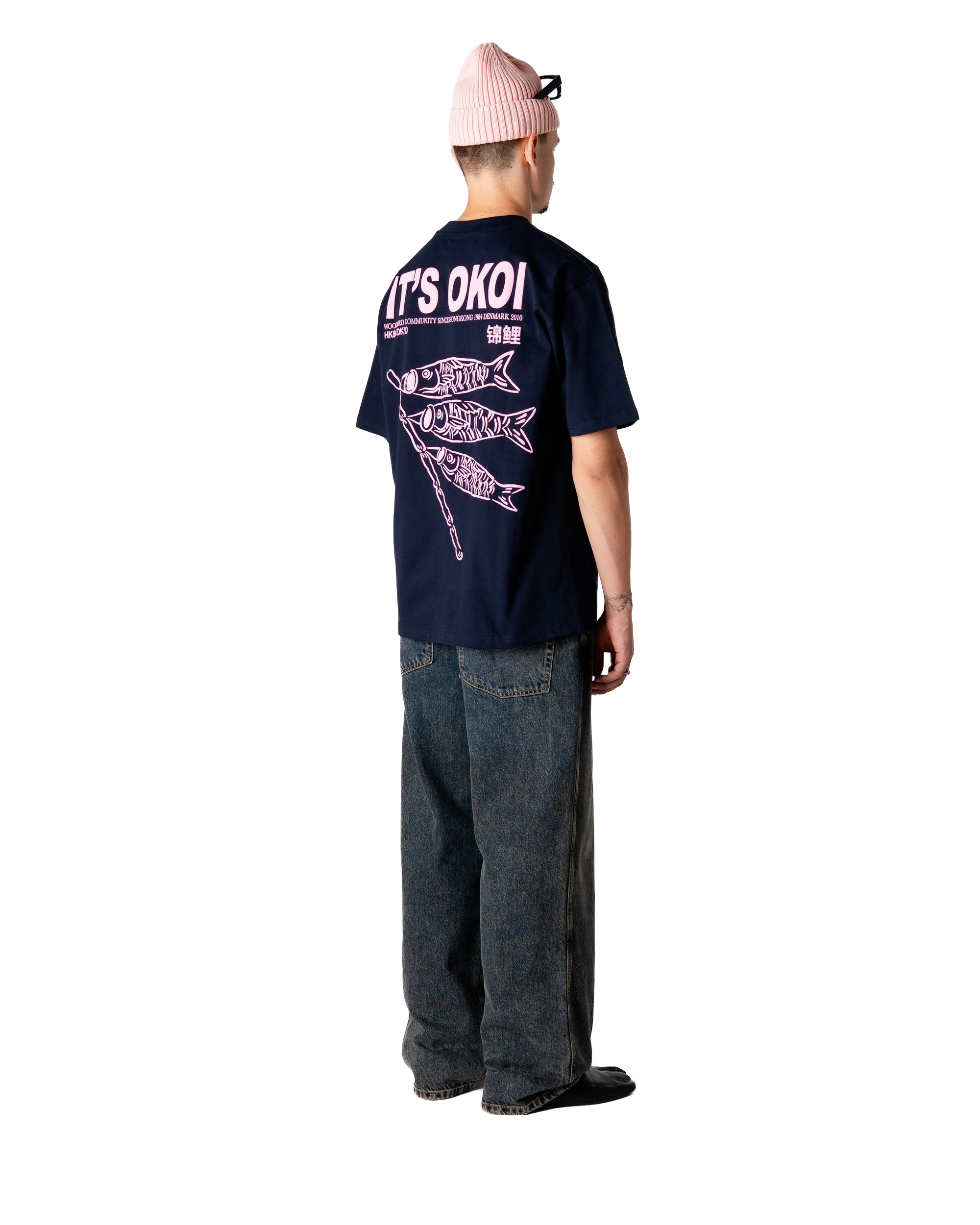 Woodbird WBBaine Koi Tee T-Shirts Dark Navy