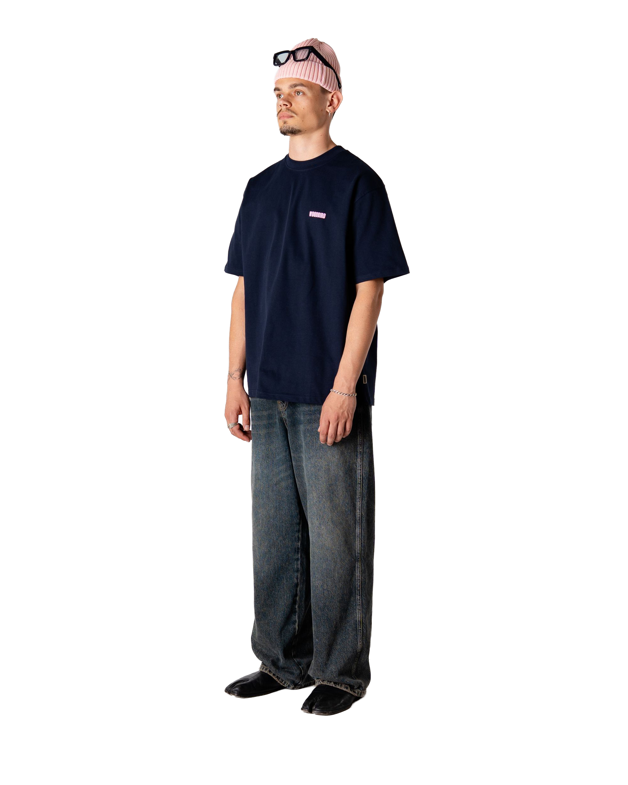 Woodbird WBBaine Koi Tee T-Shirts Dark Navy