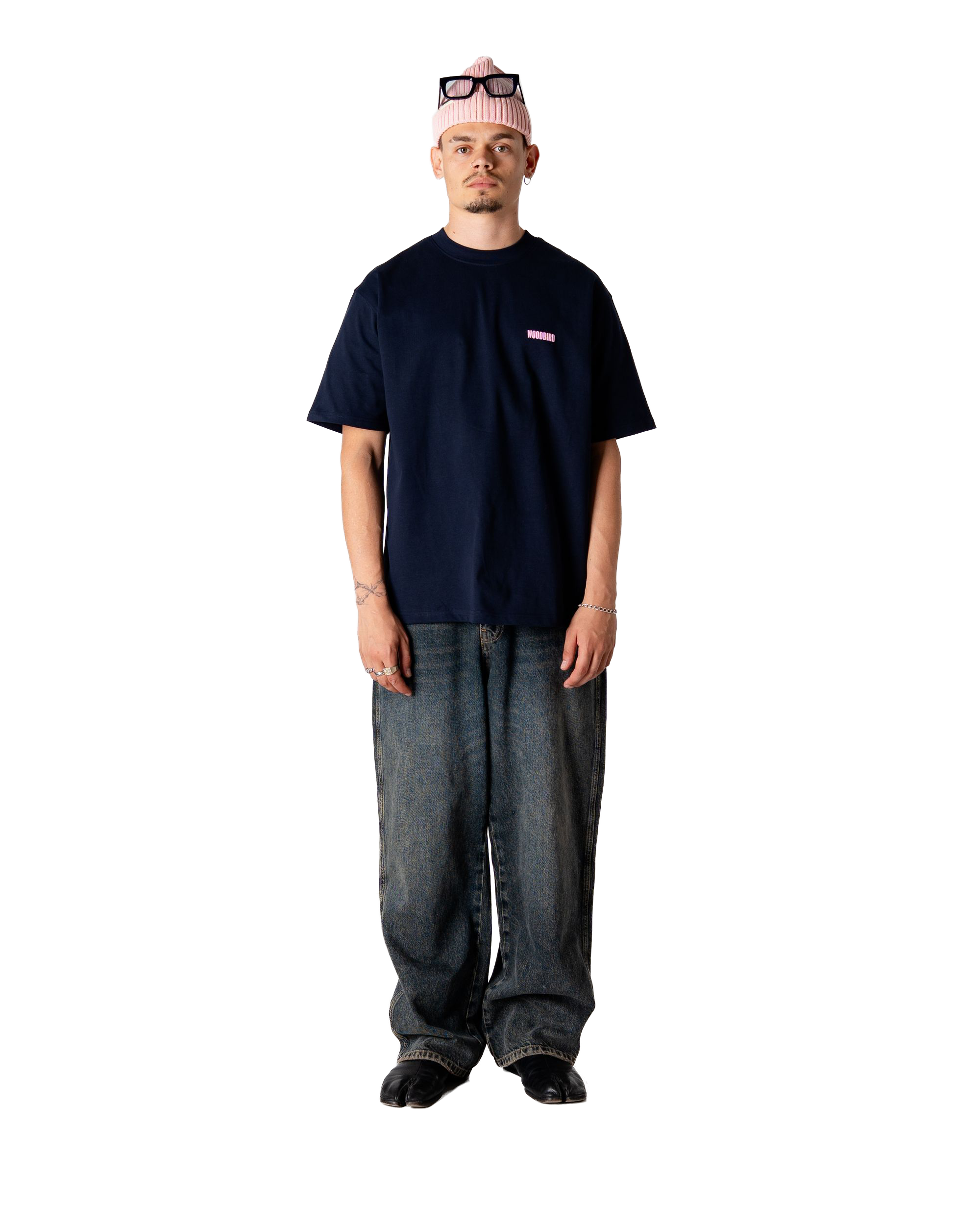 Woodbird WBBaine Koi Tee T-Shirts Dark Navy