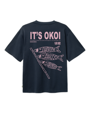 Woodbird WBBaine Koi Tee T-Shirts Dark Navy