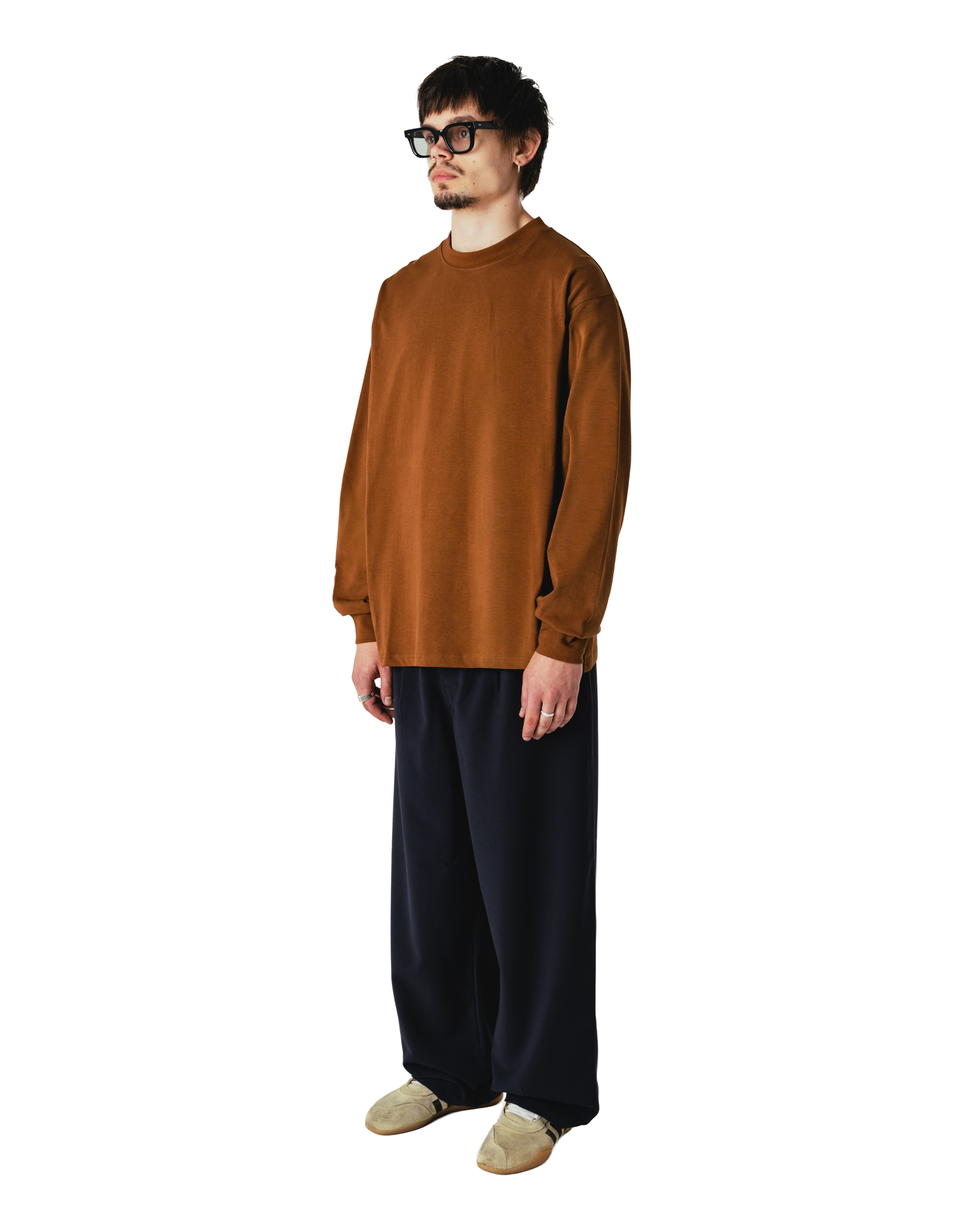 Woodbird WBBaine LS Tee T-Shirts Mid Brown