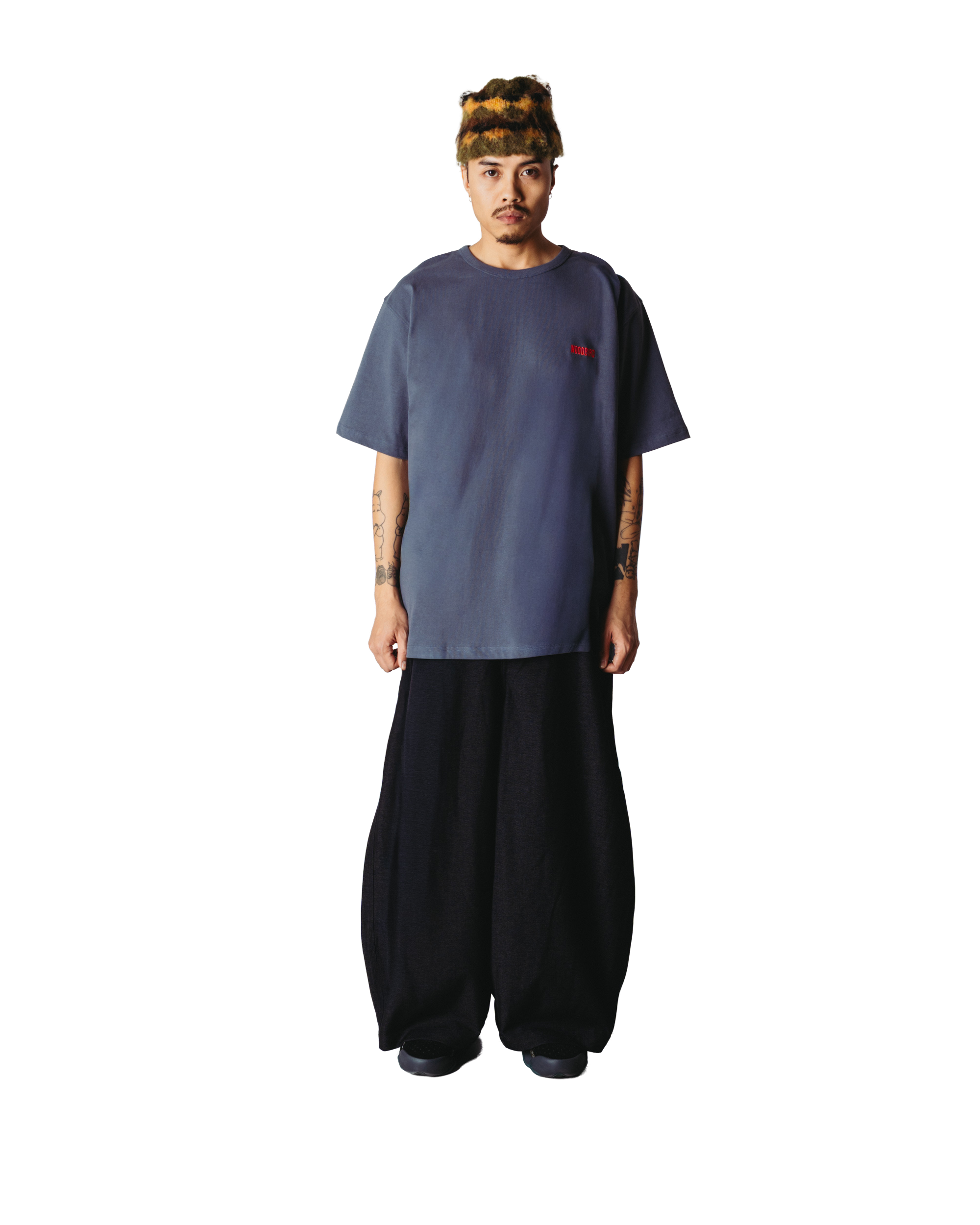 Woodbird WBBaine Mono Tee T-Shirts Slate Blue