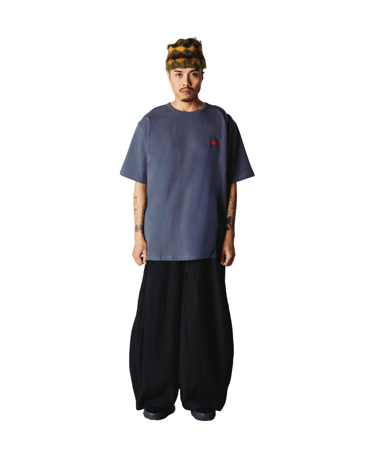 Woodbird WBBaine Mono Tee T-Shirts Slate Blue