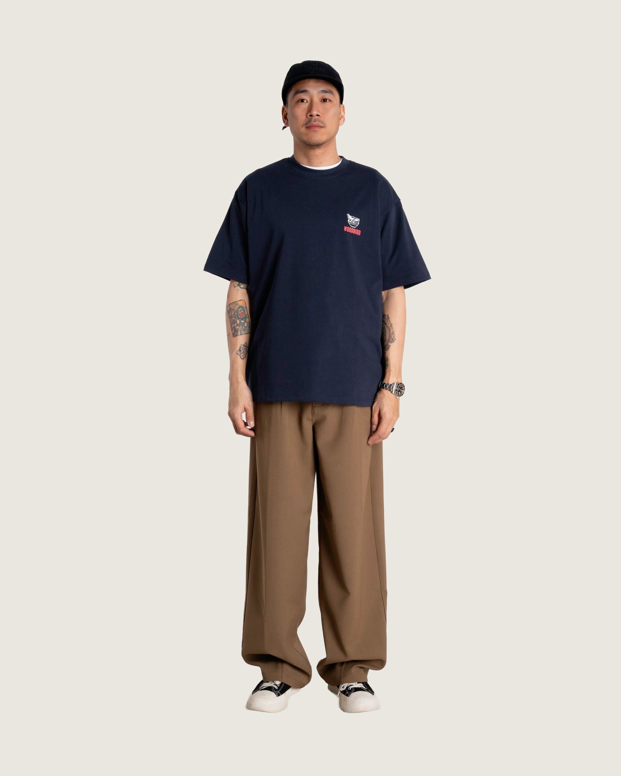 Woodbird WBBaine Noodle Tee T-Shirts Navy