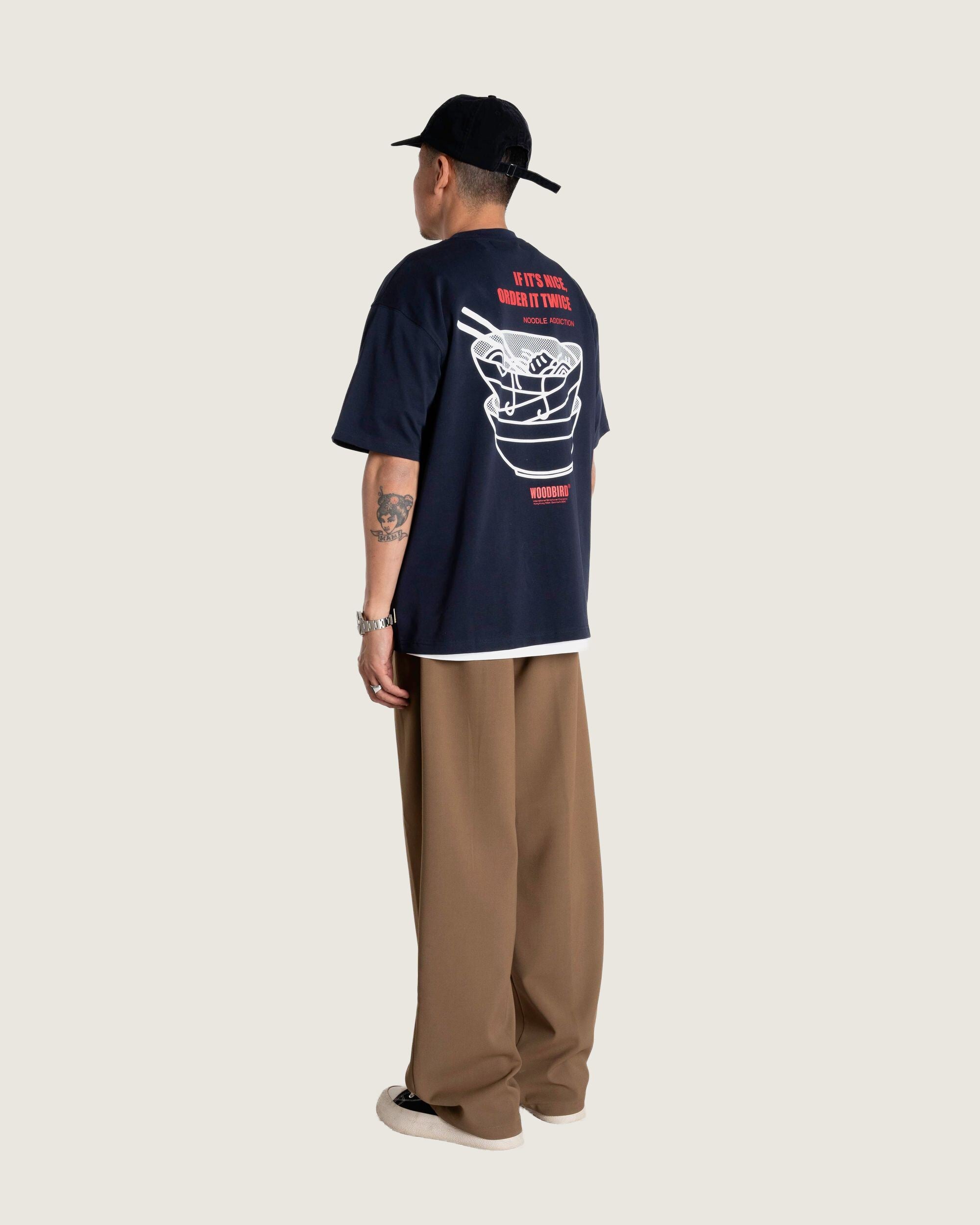 Woodbird WBBaine Noodle Tee T-Shirts Navy