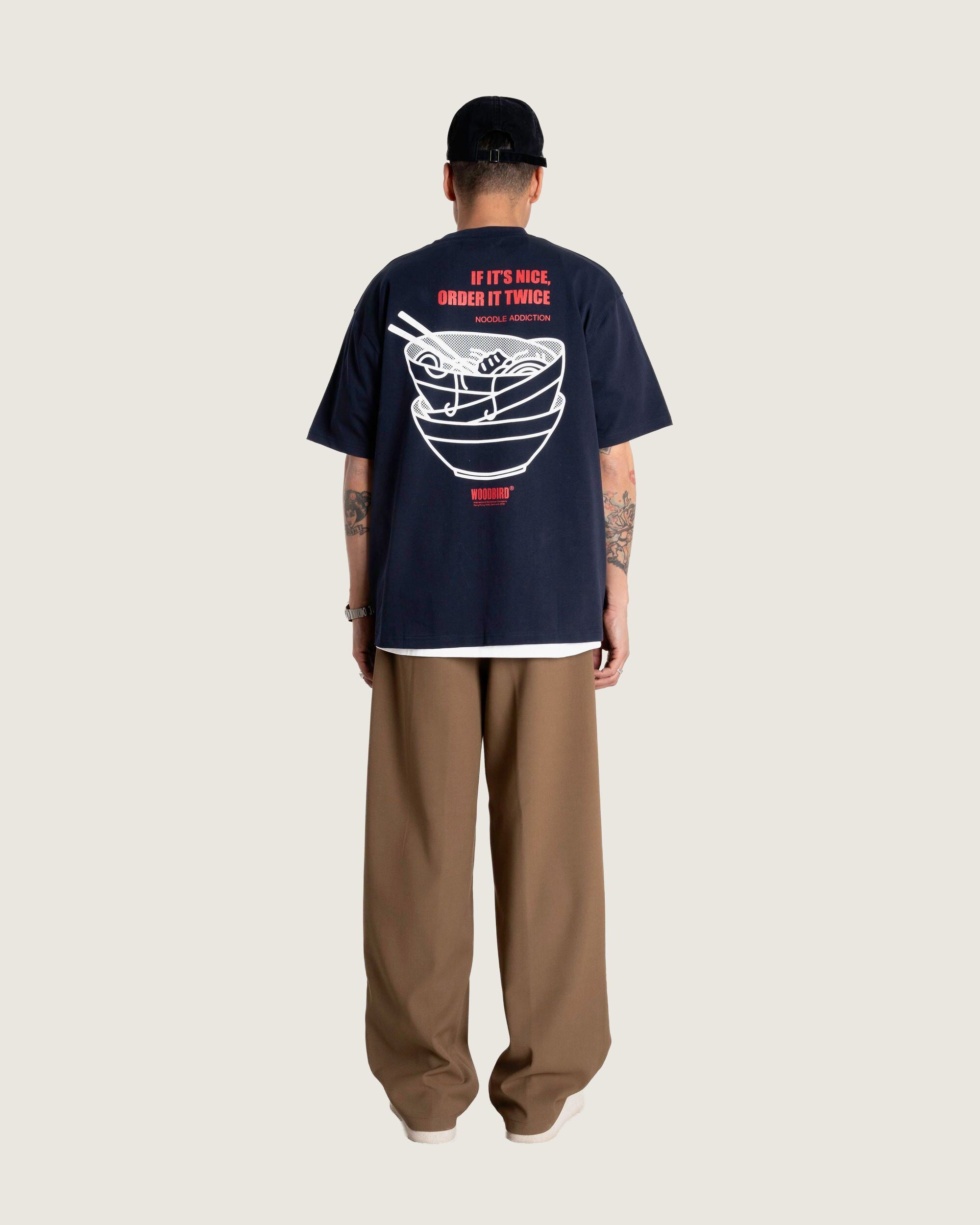 Woodbird WBBaine Noodle Tee T-Shirts Navy
