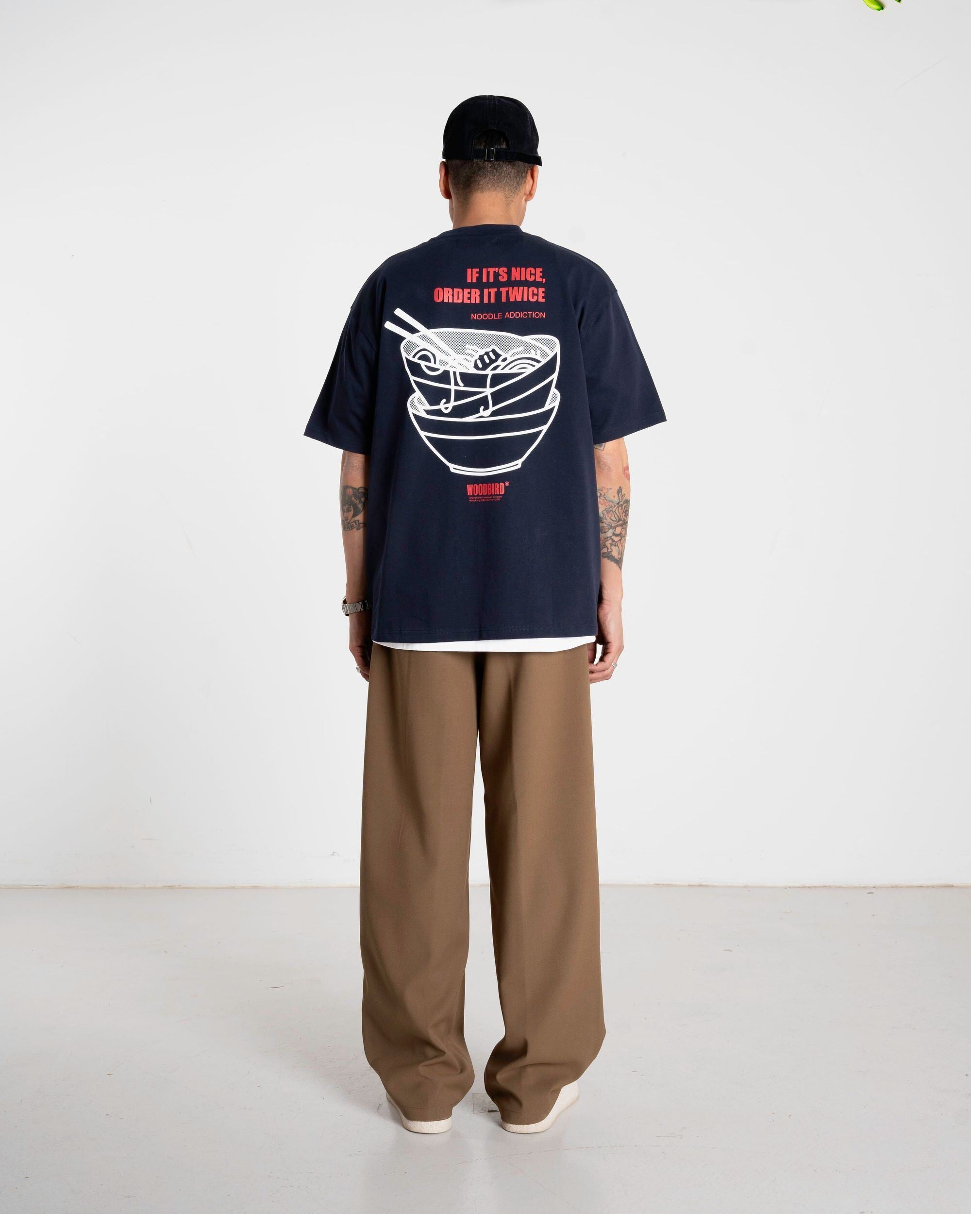 Woodbird WBBaine Noodle Tee T-Shirts Navy