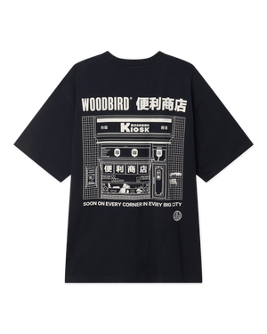 Woodbird WBBaine Shop Tee T-Shirts Dark Navy