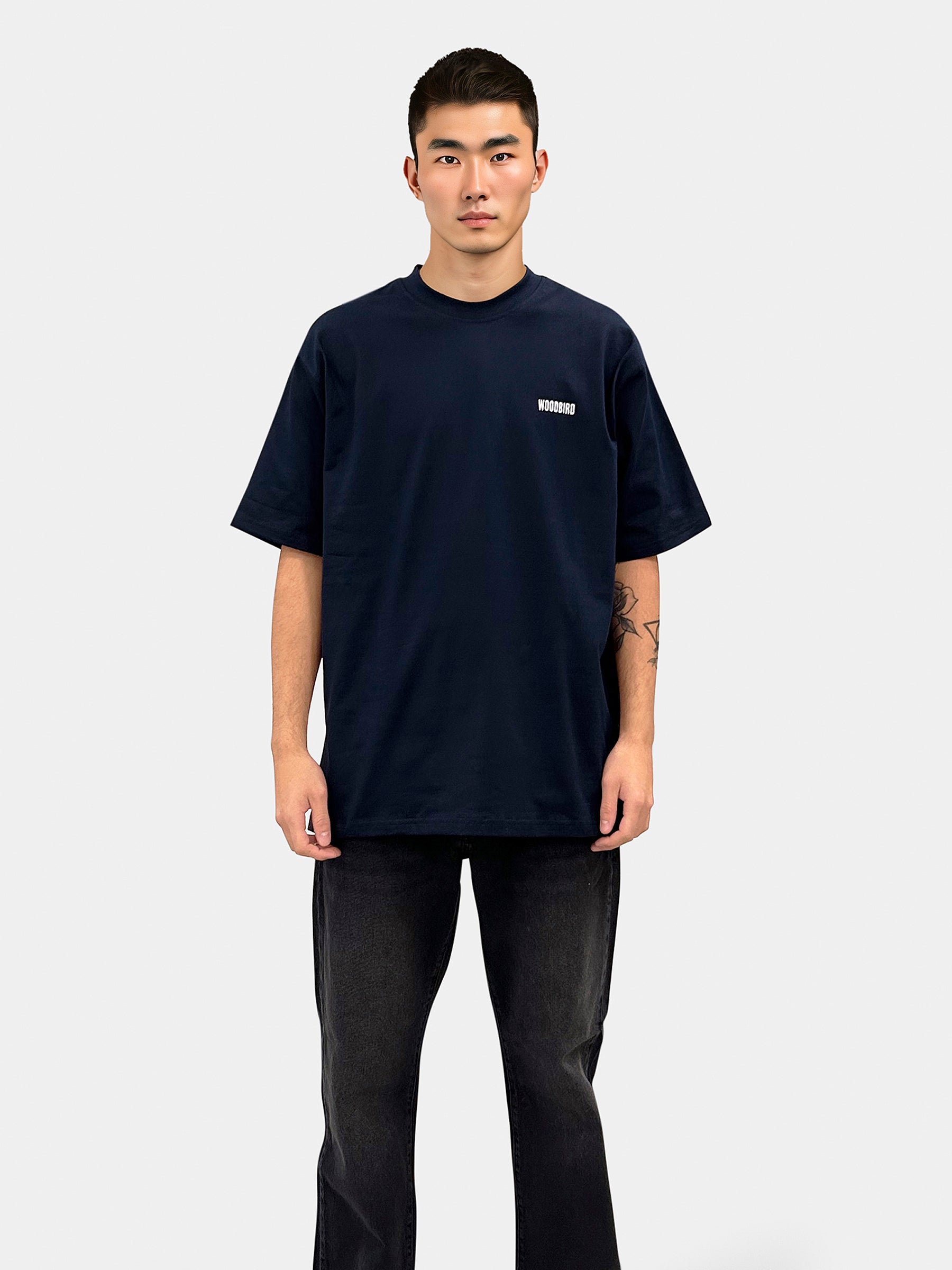 Woodbird WBBaine Sip Tee T-Shirts Navy