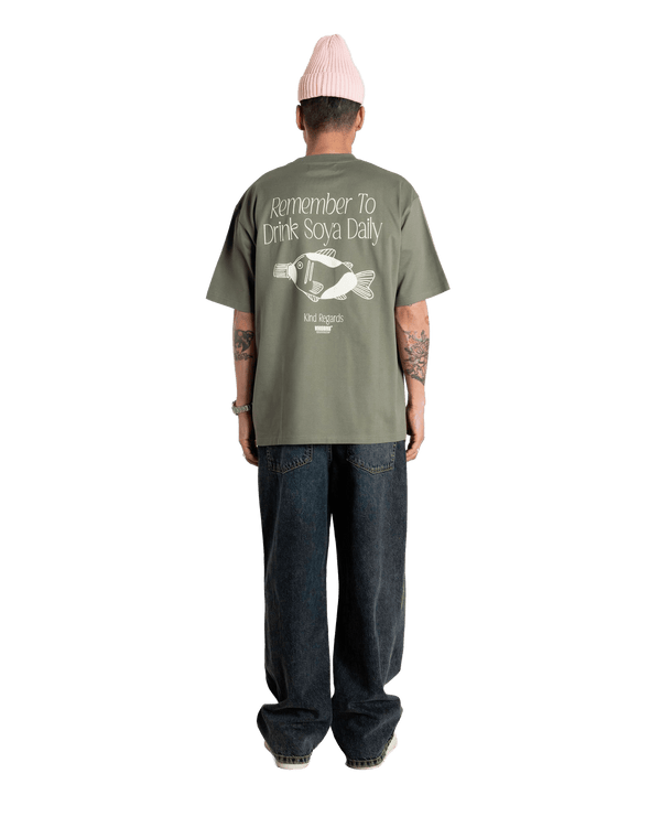 Woodbird WBBaine Soya Tee T-Shirts Grey-Green