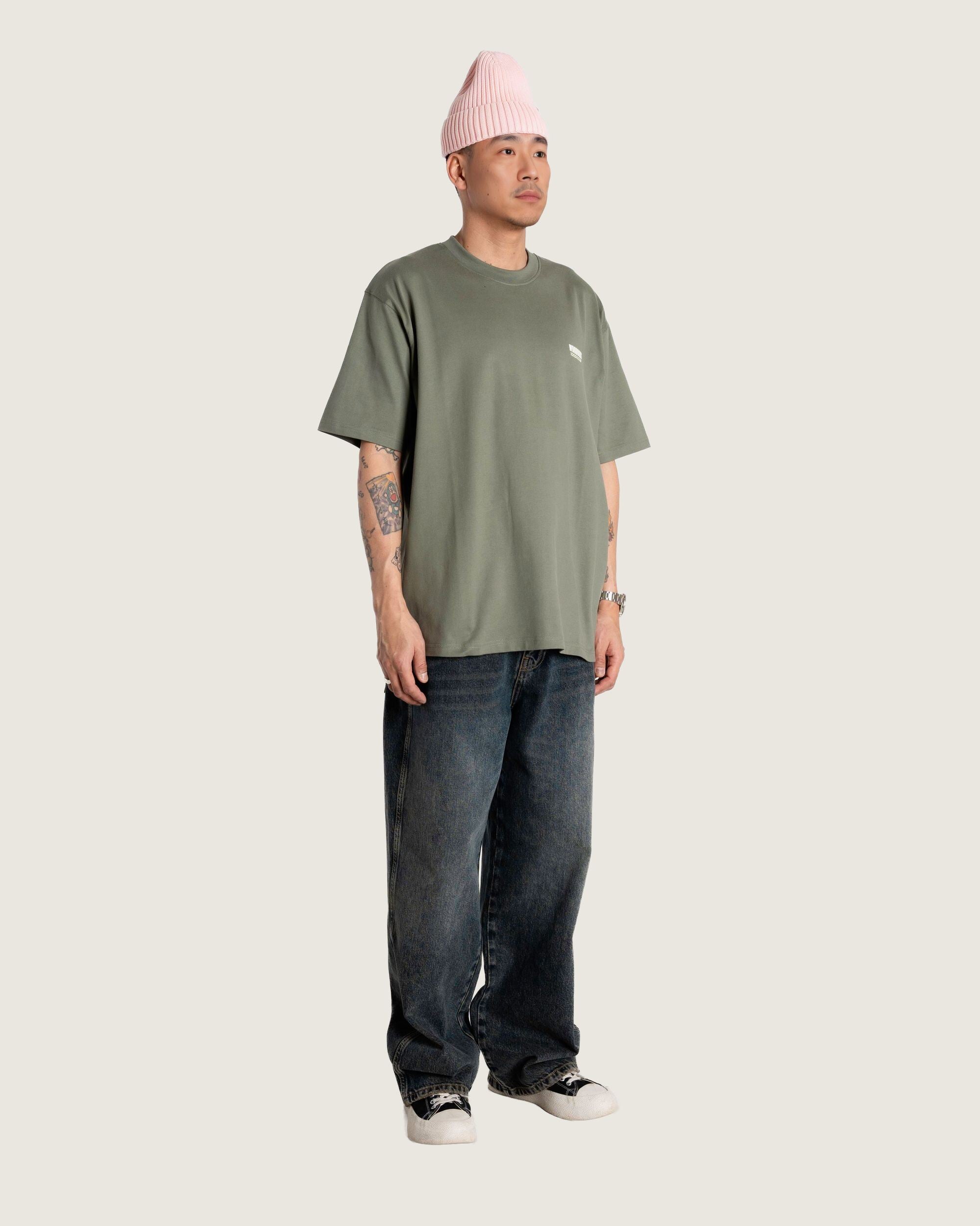 Woodbird WBBaine Soya Tee T-Shirts Grey-Green