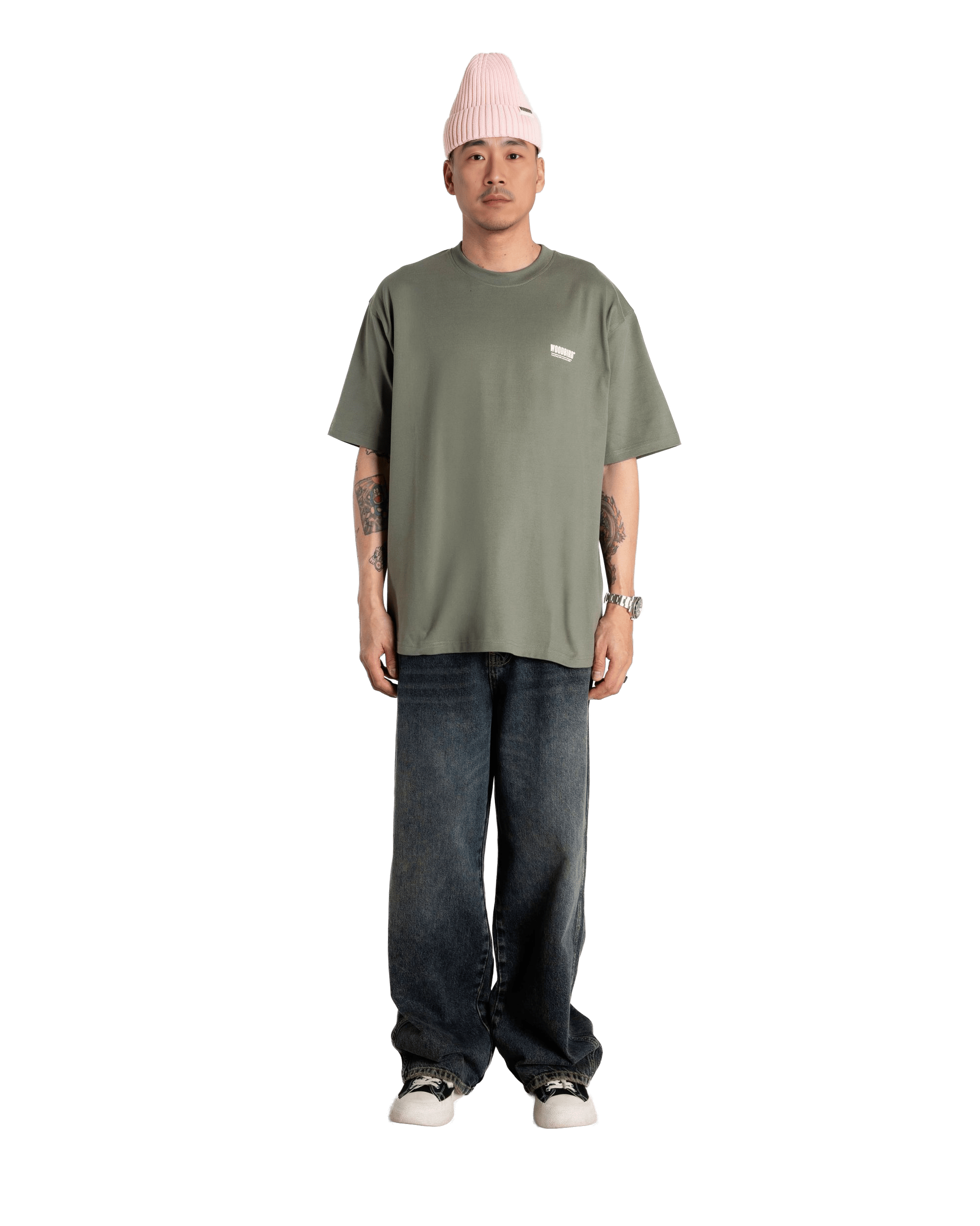 Woodbird WBBaine Soya Tee T-Shirts Grey-Green