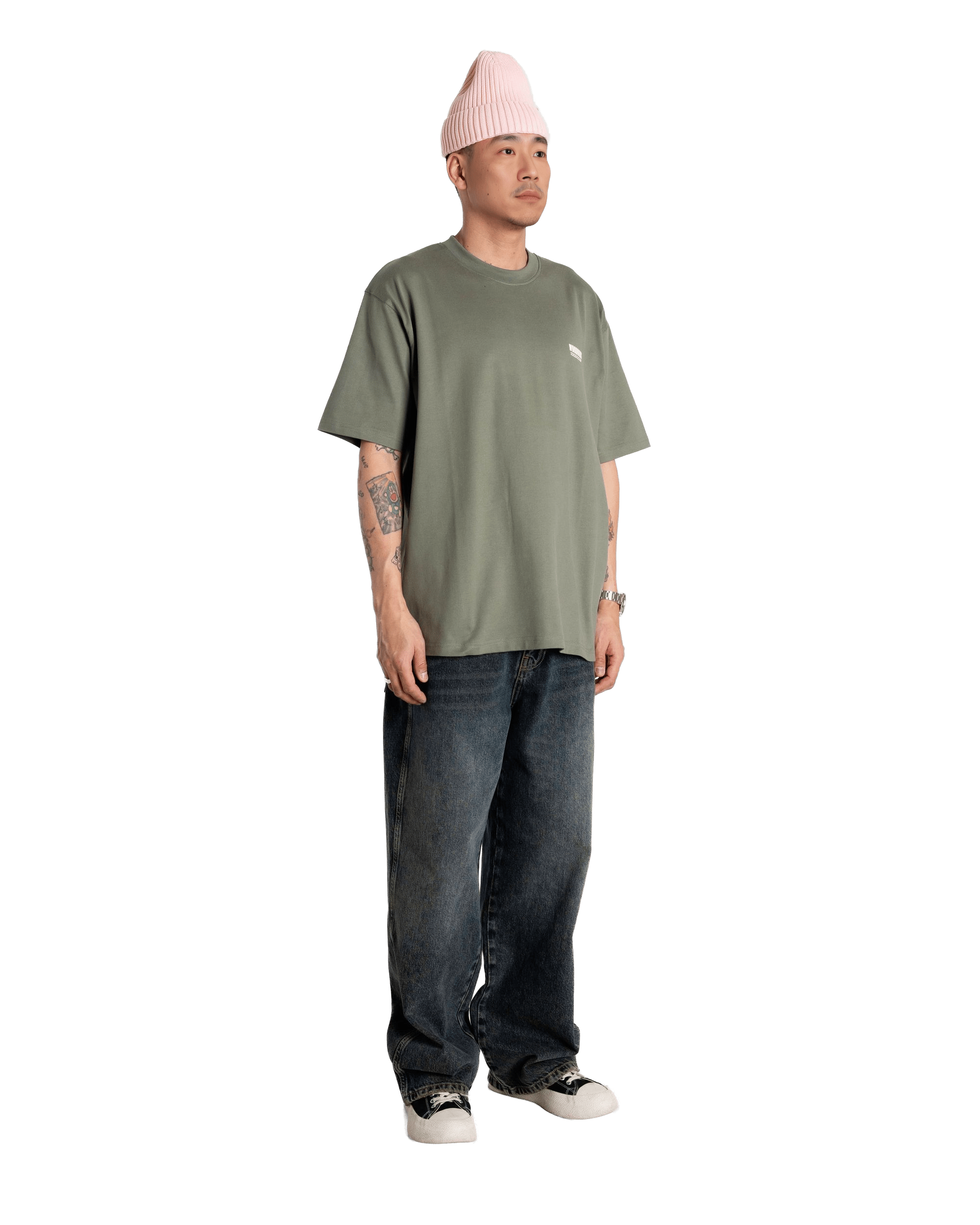 Woodbird WBBaine Soya Tee T-Shirts Grey-Green