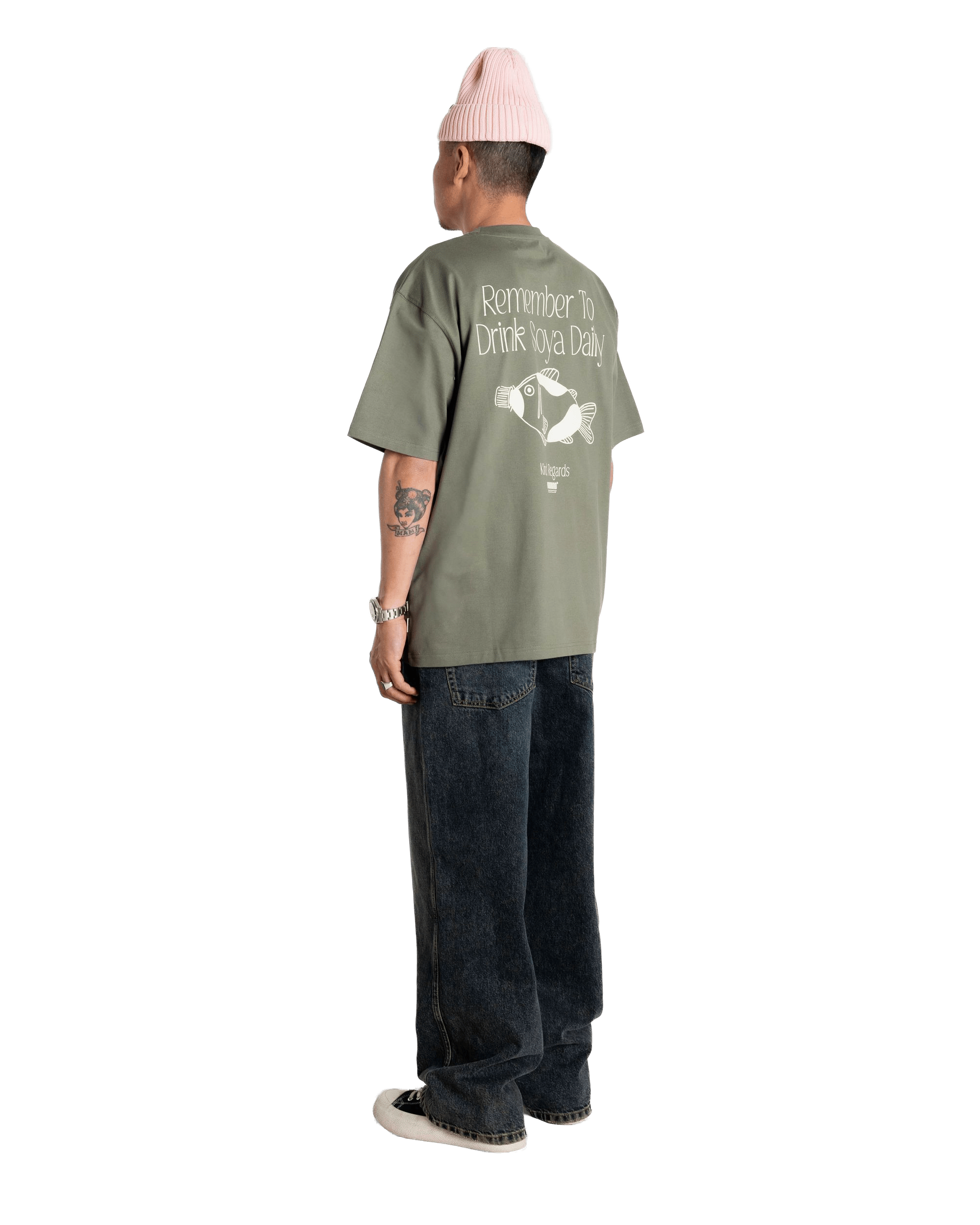 Woodbird WBBaine Soya Tee T-Shirts Grey-Green