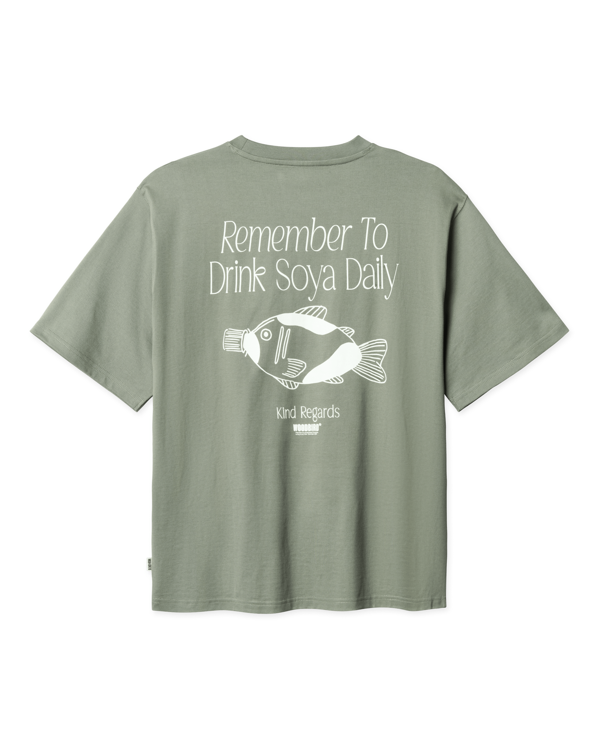 Woodbird WBBaine Soya Tee T-Shirts Grey-Green