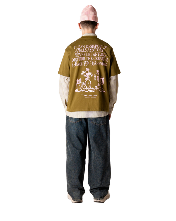 Woodbird WBBaine Space Tee T-Shirts Dark Green