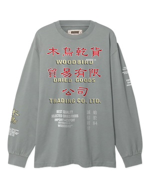 Woodbird WBBaine Trade LS Tee T-Shirts Slate Blue
