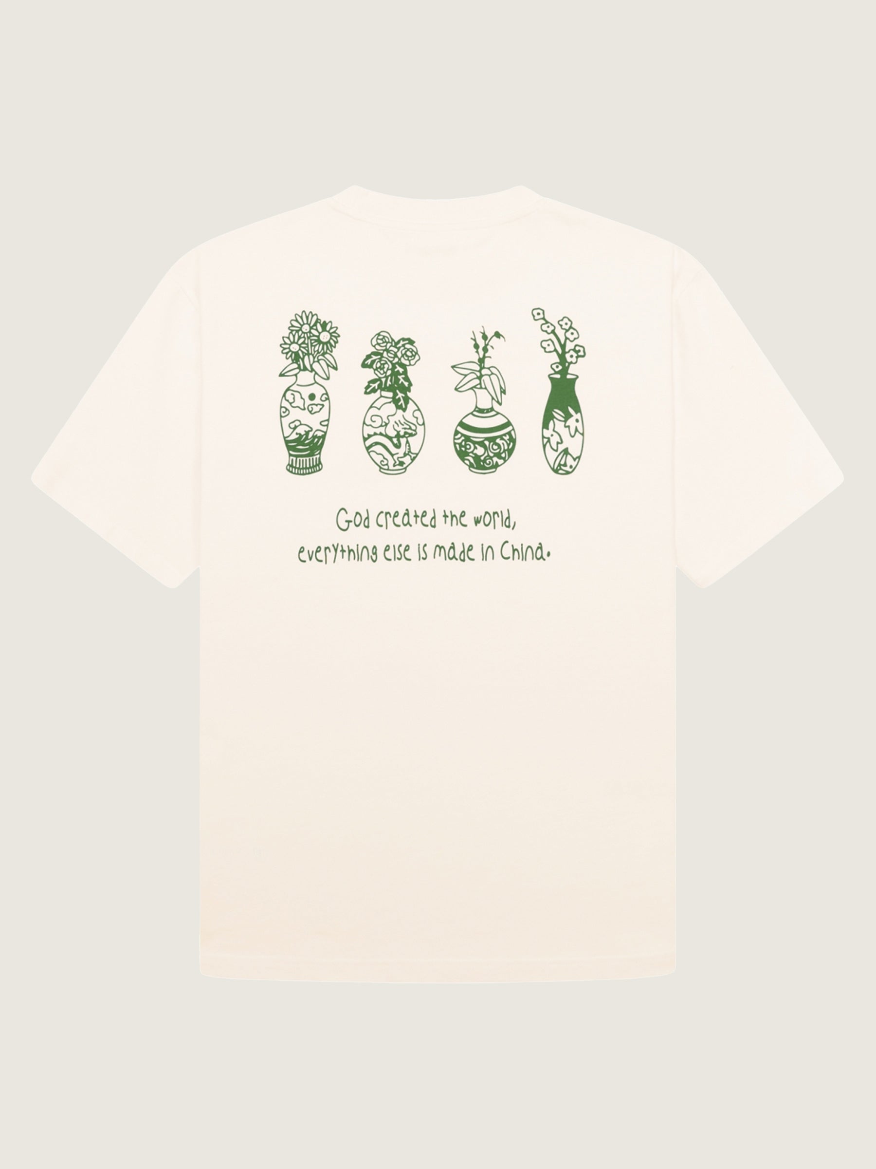 Woodbird Female WBBaine Vase Tee T-Shirts Off White - Green