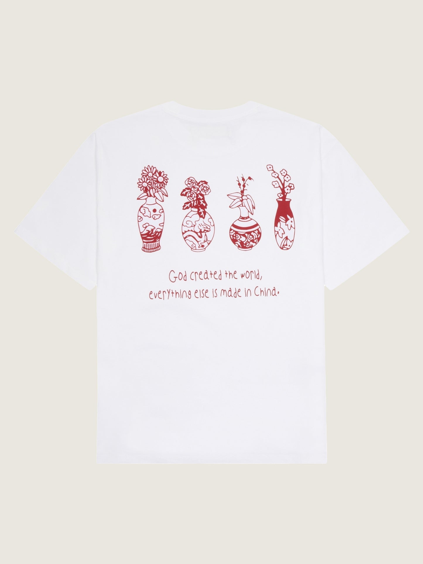 Woodbird Female WBBaine Vase Tee T-Shirts White-Red