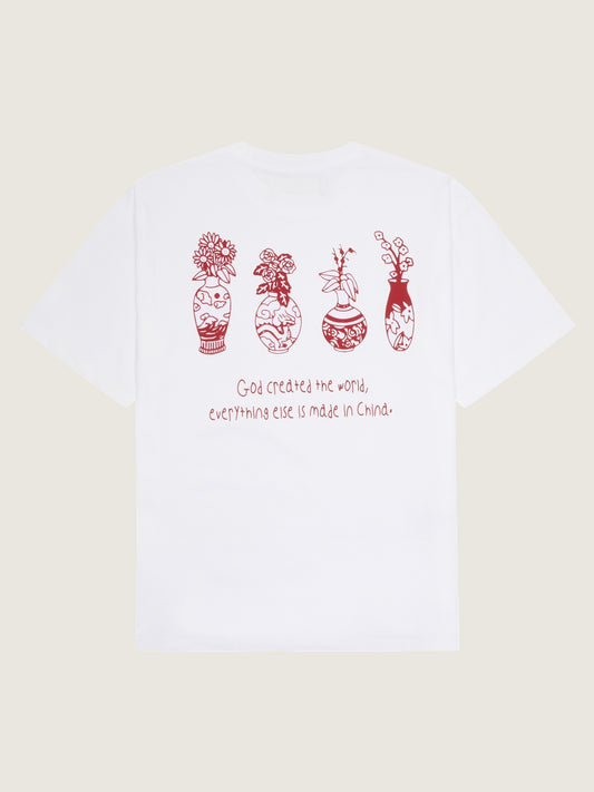 Woodbird Female WBBaine Vase Tee T-Shirts White-Red