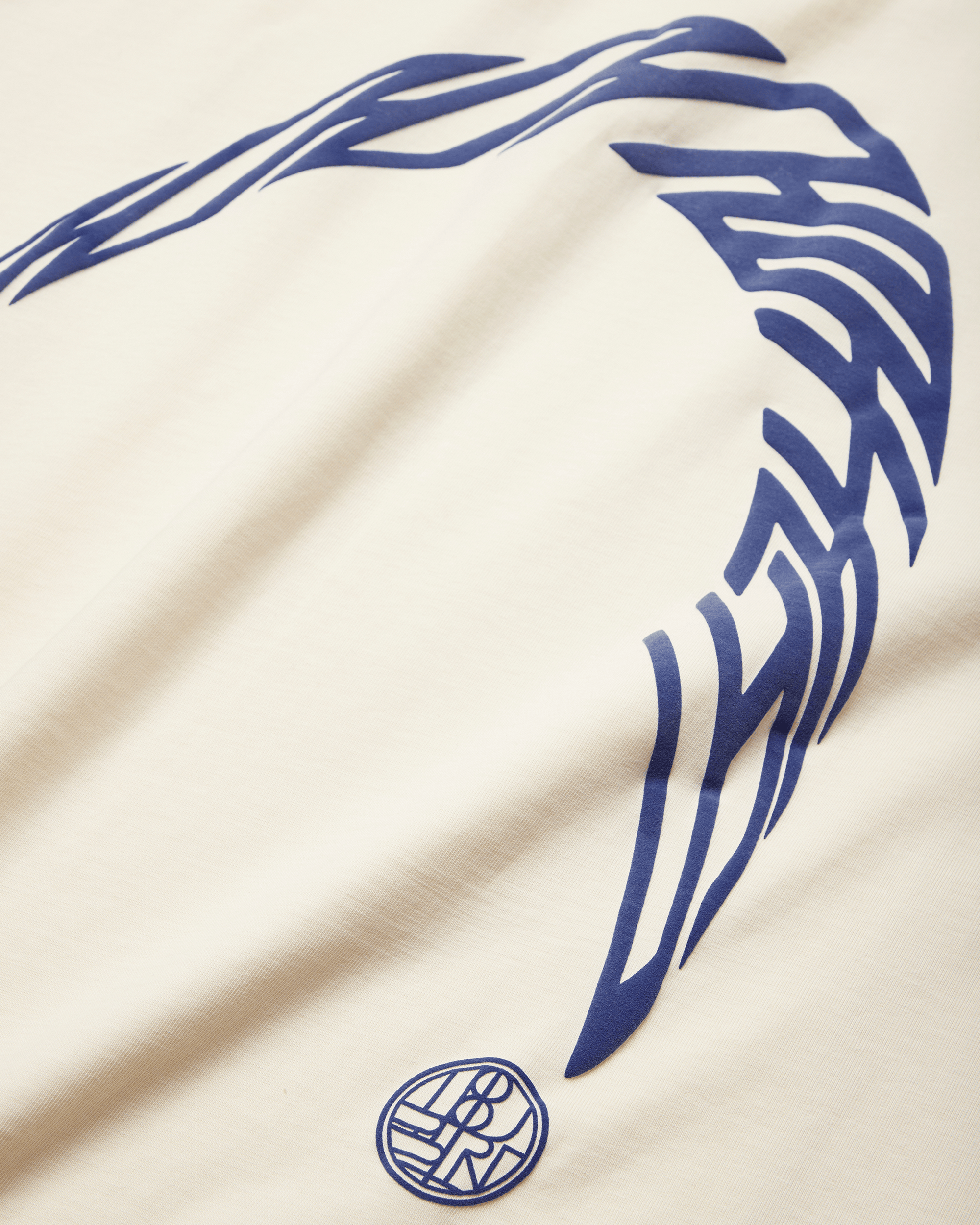 Woodbird WBBaine Warp Tee T-Shirts Off White Cobalt Blue