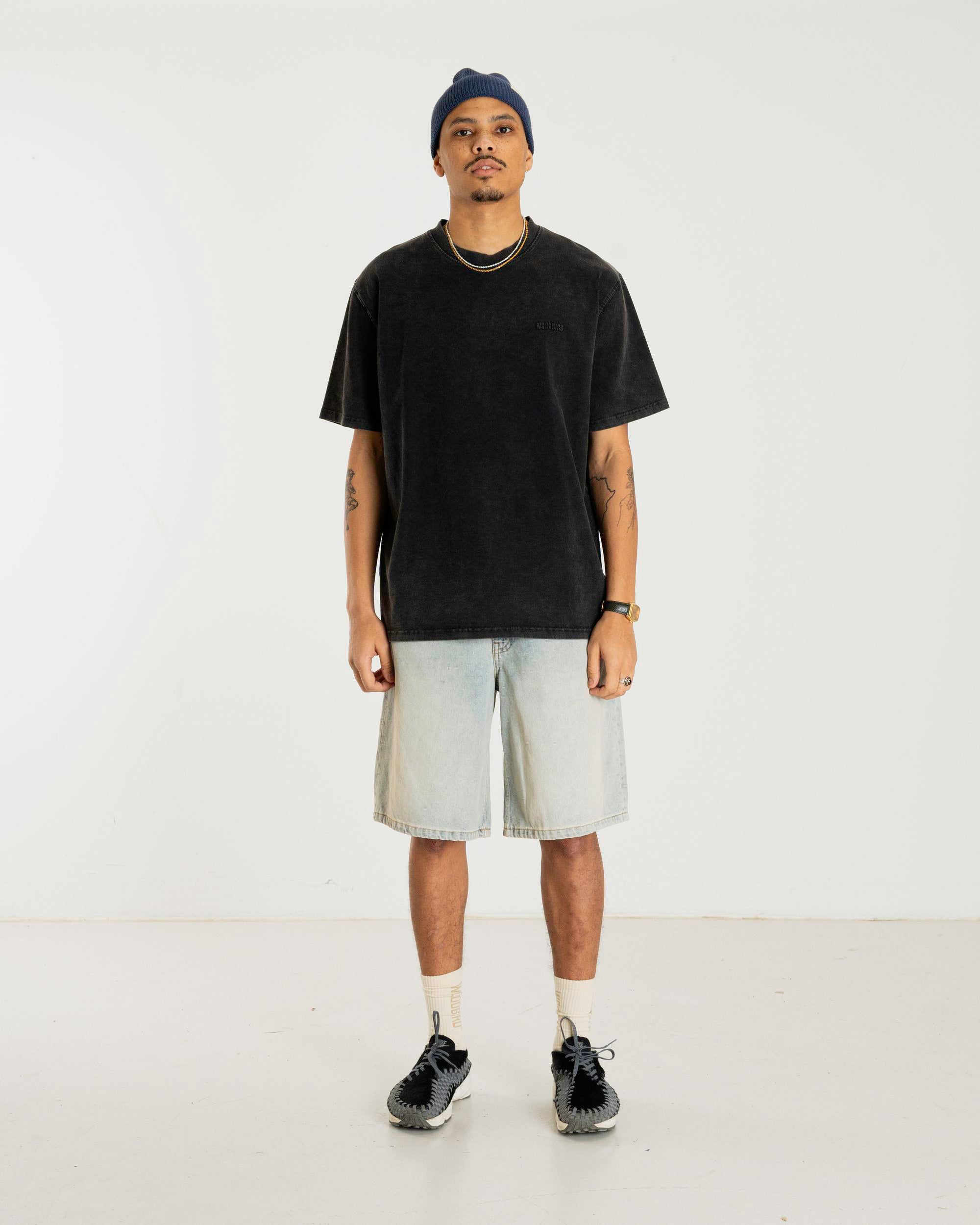 Woodbird WBBaine Washed Tee T-Shirts Black