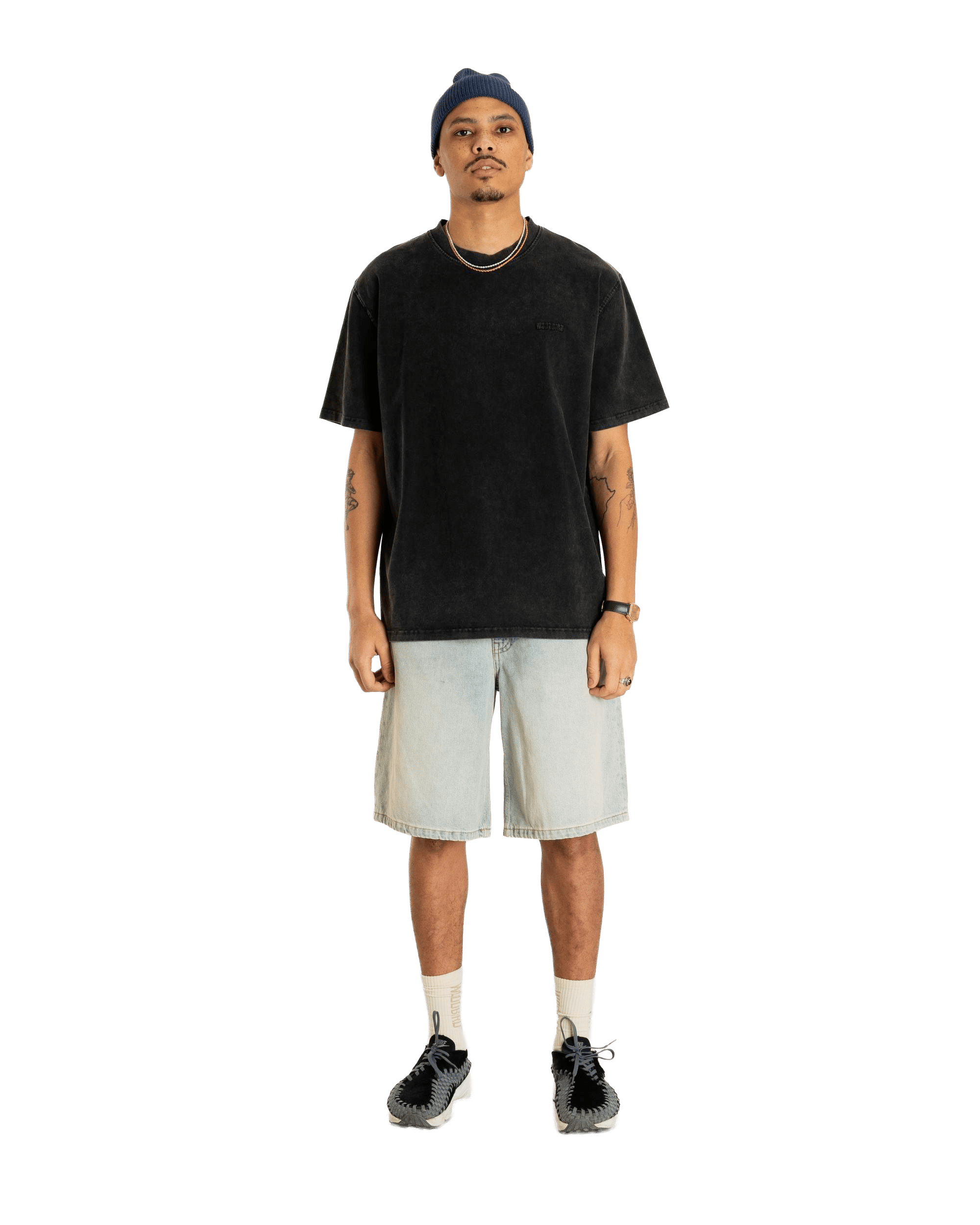 Woodbird WBBaine Washed Tee T-Shirts Black