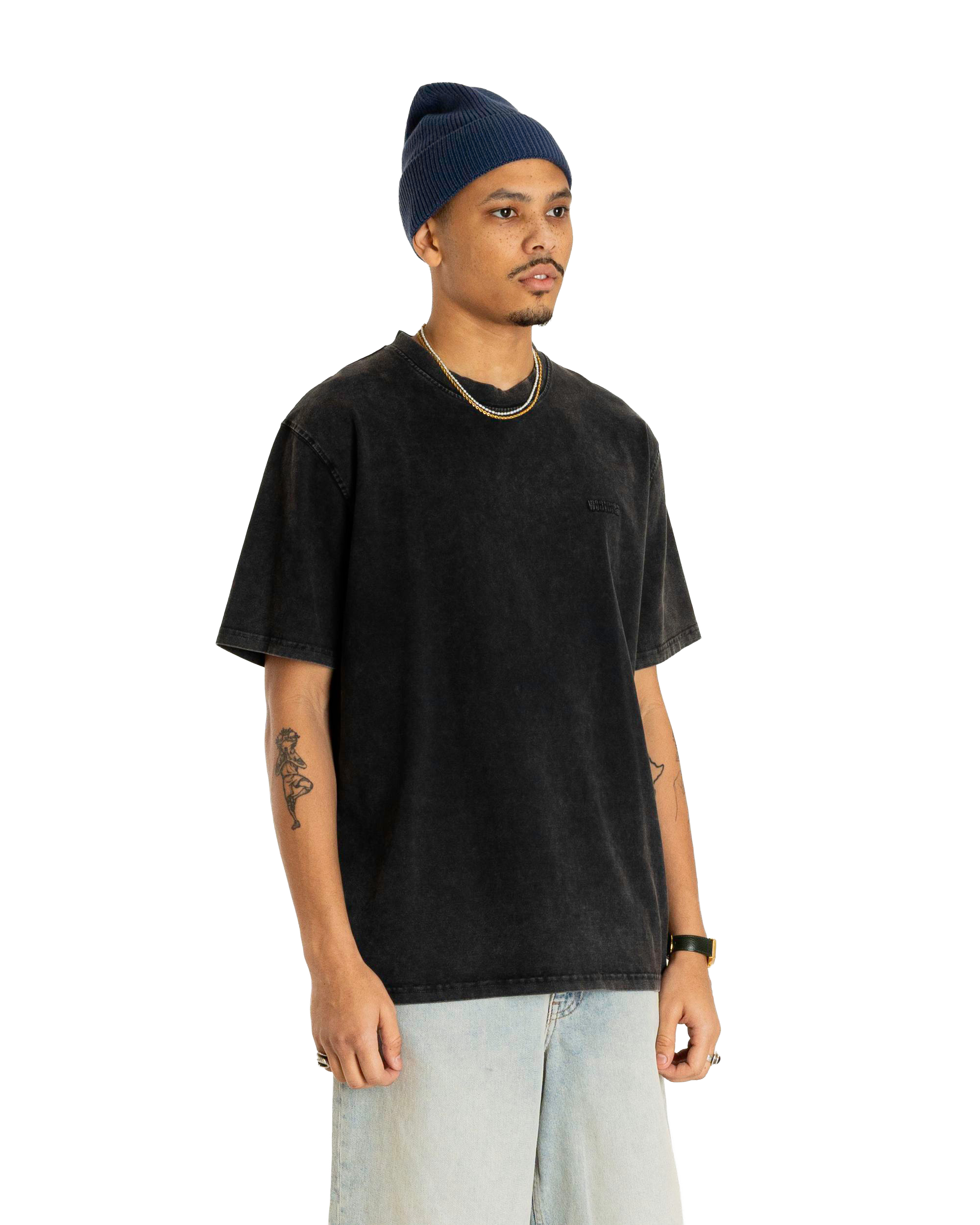 Woodbird WBBaine Washed Tee T-Shirts Black