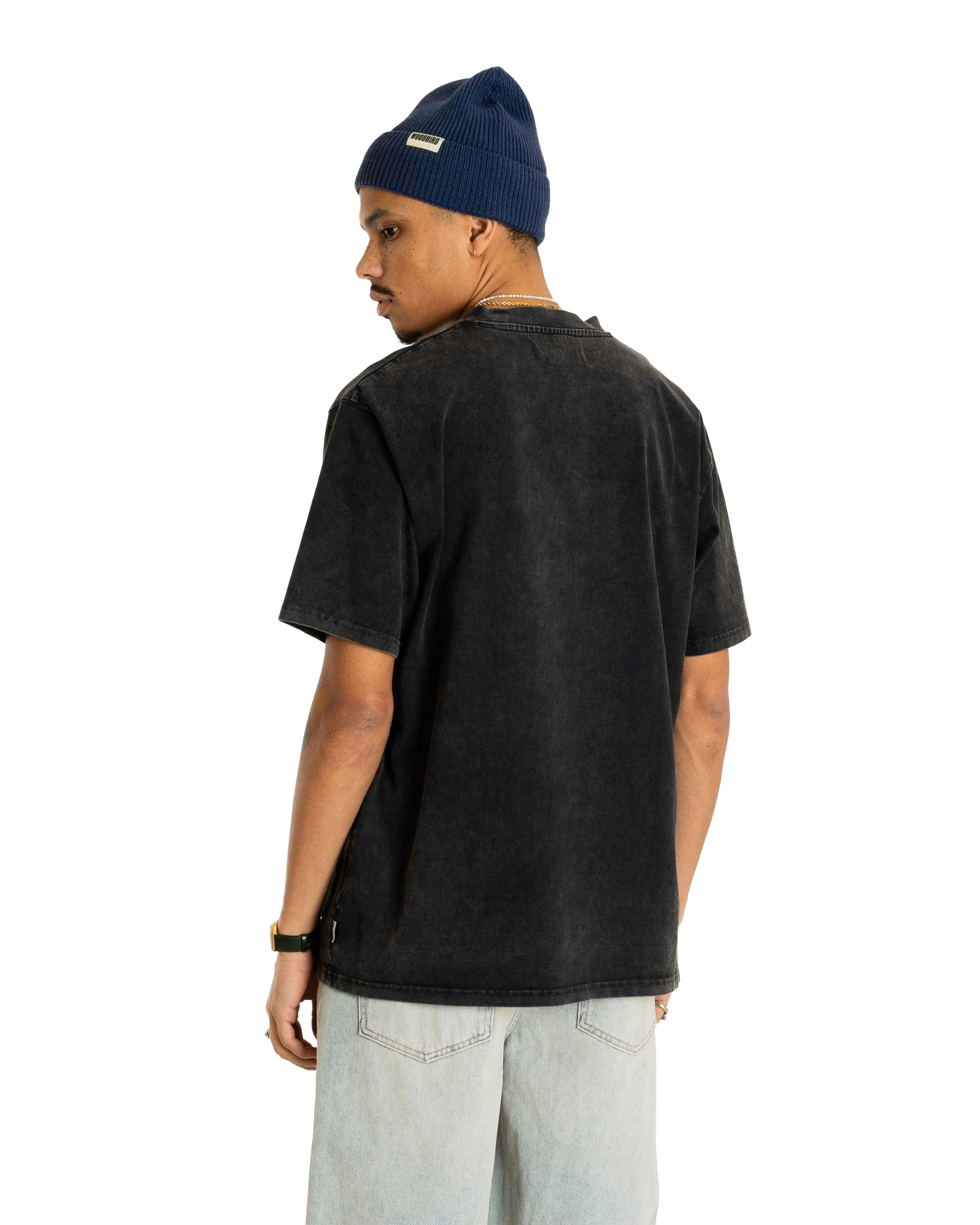 Woodbird WBBaine Washed Tee T-Shirts Black