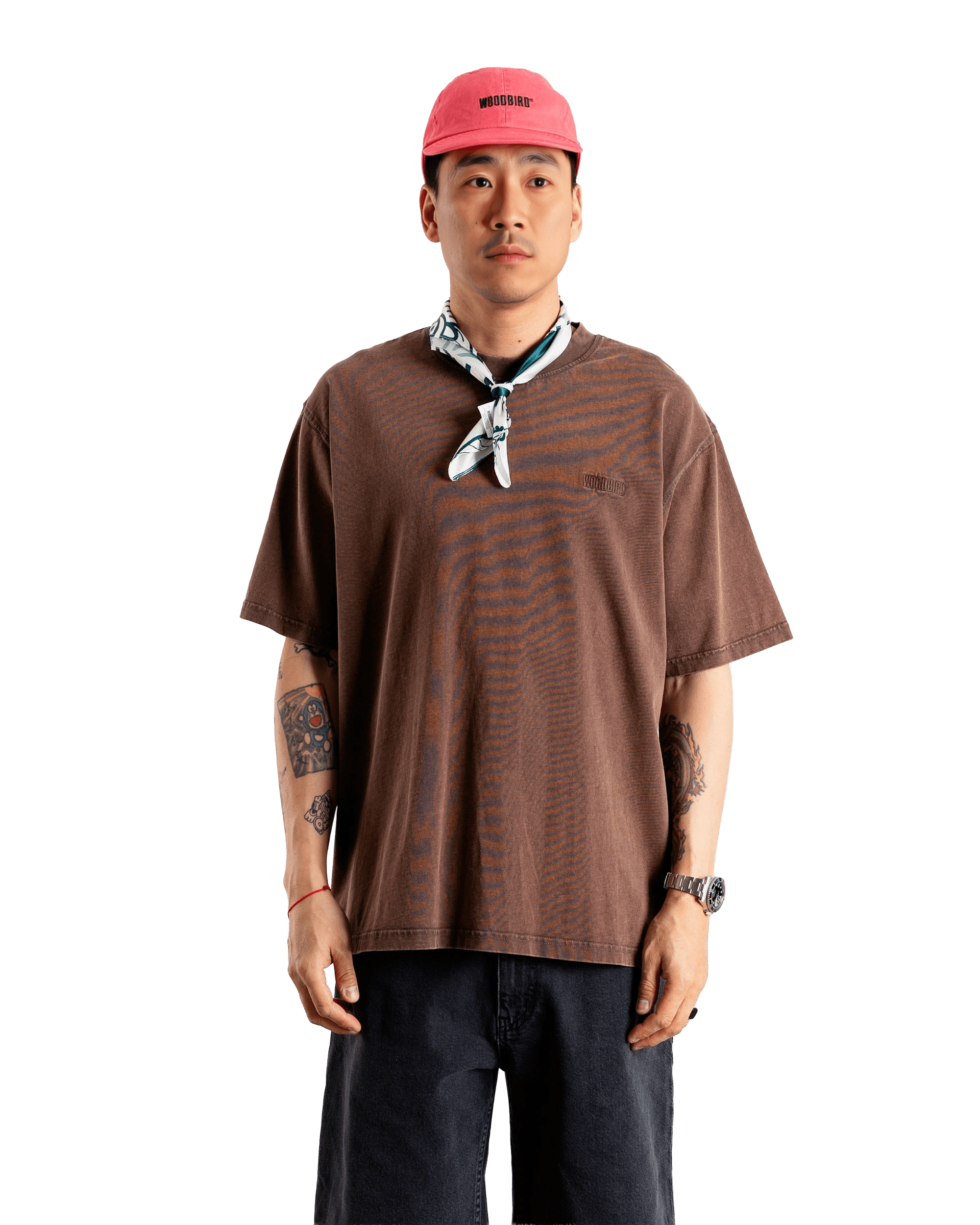 Woodbird WBBaine Washed Tee T-Shirts Brown