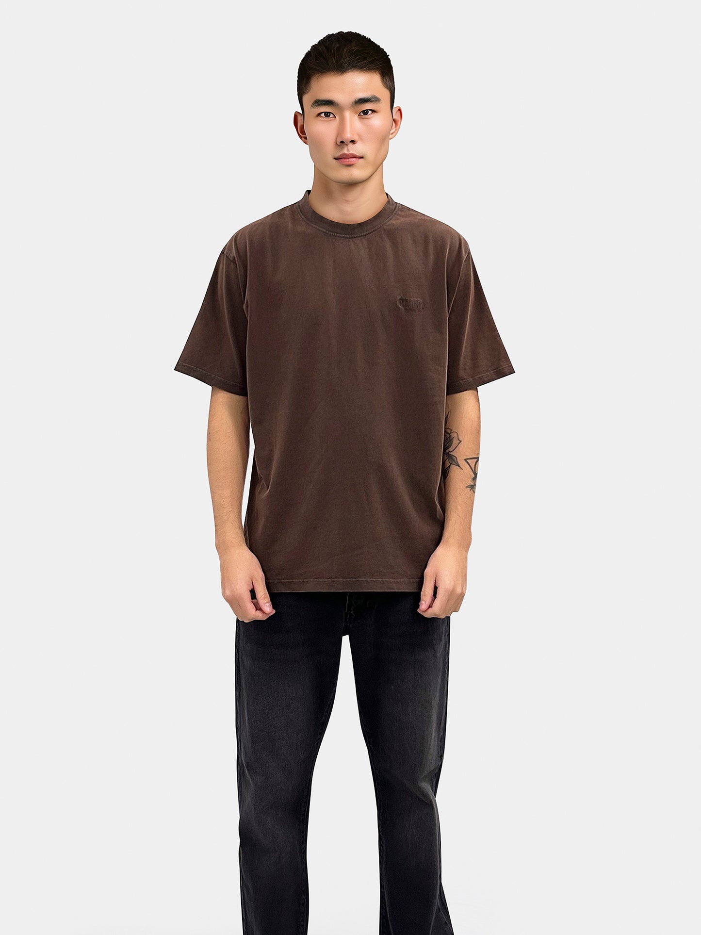 Woodbird WBBaine Washed Tee T-Shirts Brown