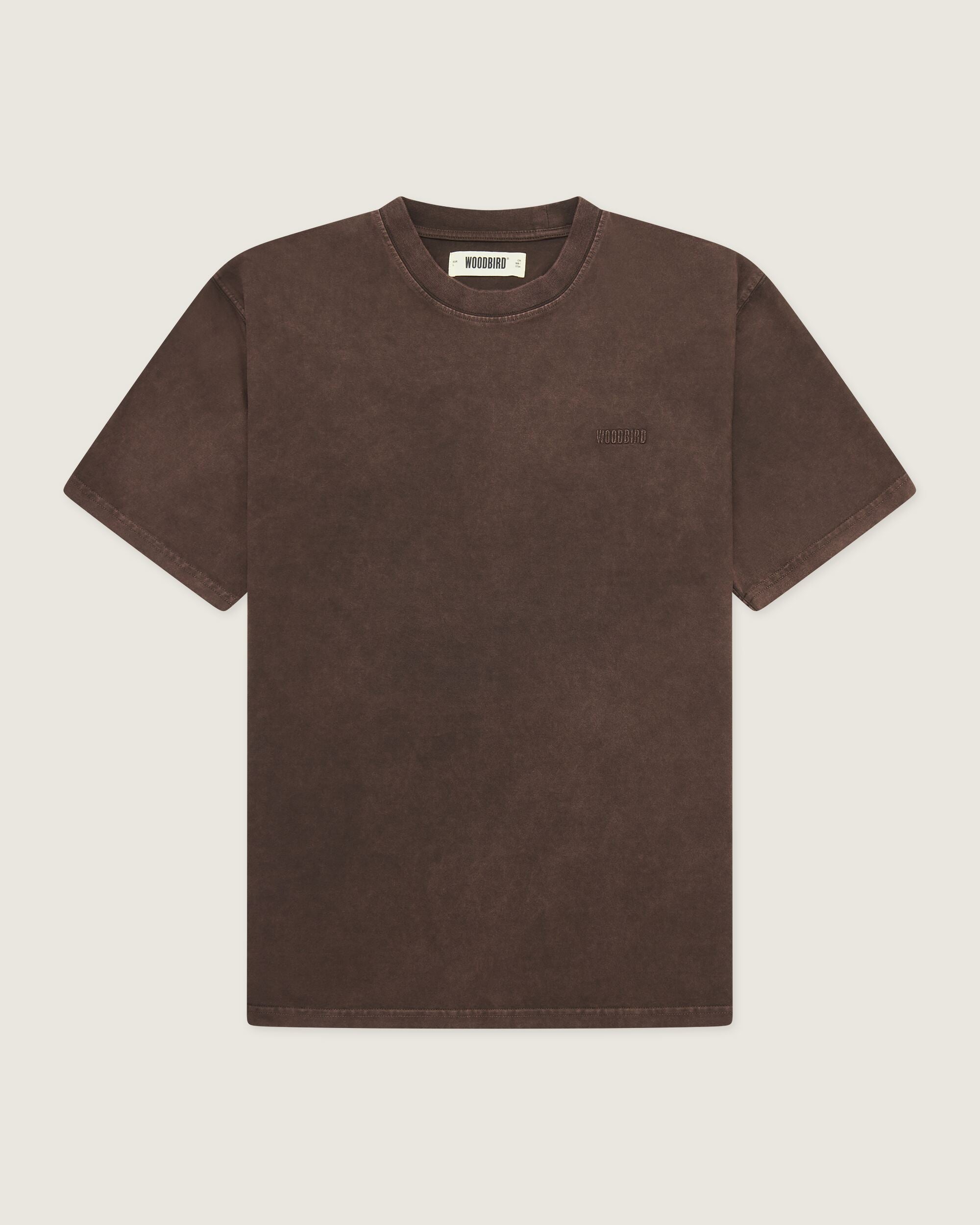 Woodbird WBBaine Washed Tee T-Shirts Brown