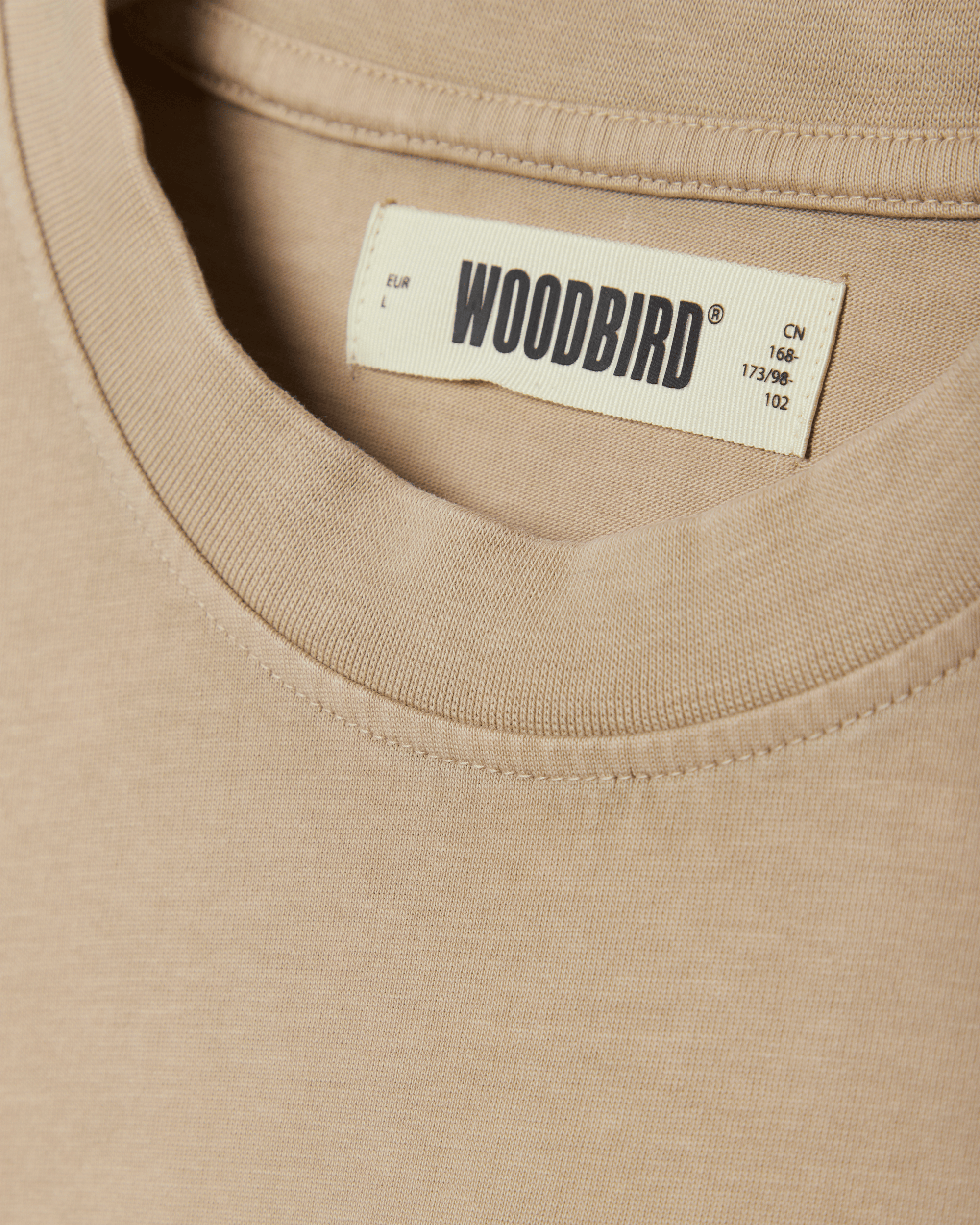 Woodbird WBBaine Washed Tee T-Shirts Dark Beige