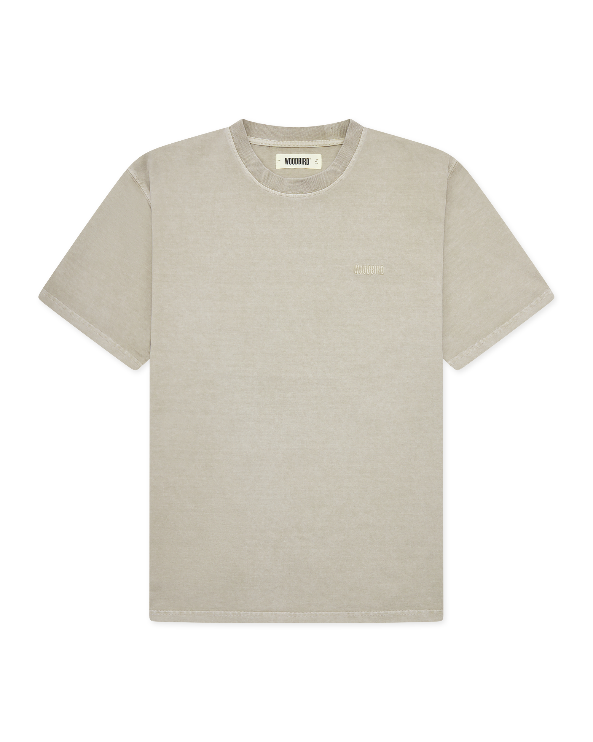 Woodbird WBBaine Washed Tee T-Shirts Dark Beige