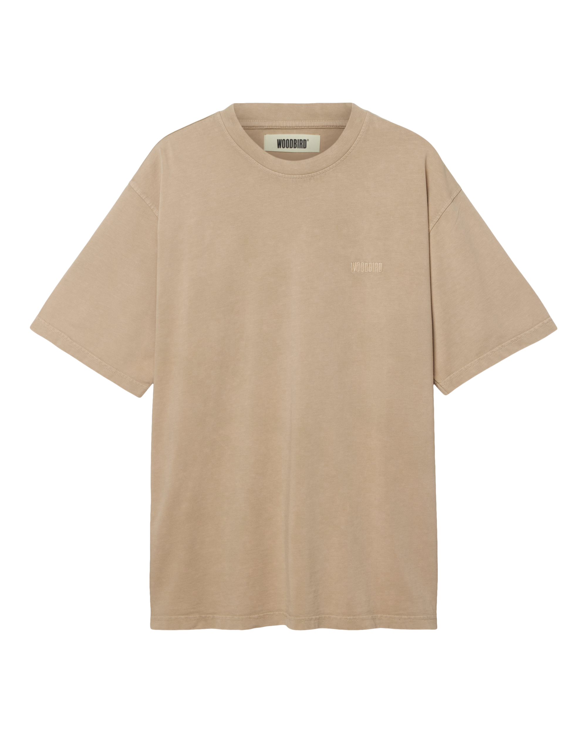 Woodbird WBBaine Washed Tee T-Shirts Dark Beige