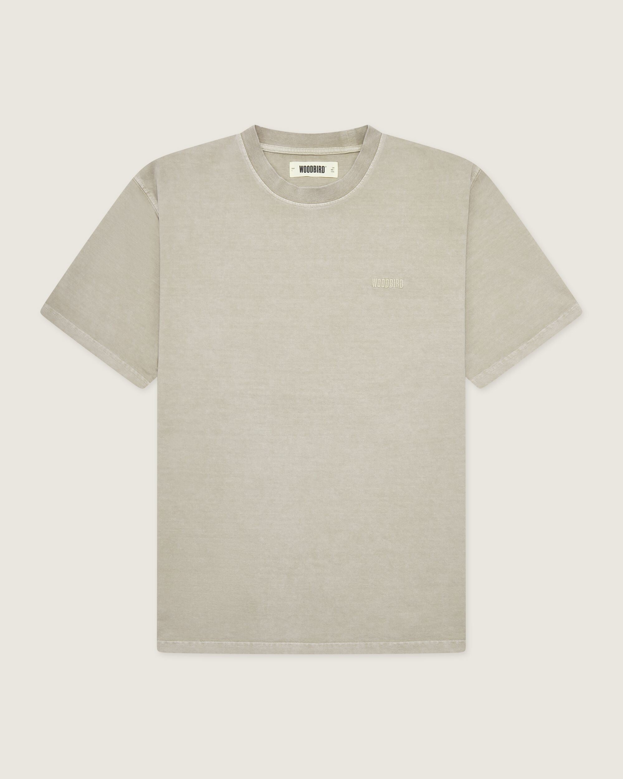 Woodbird WBBaine Washed Tee T-Shirts Dark Beige