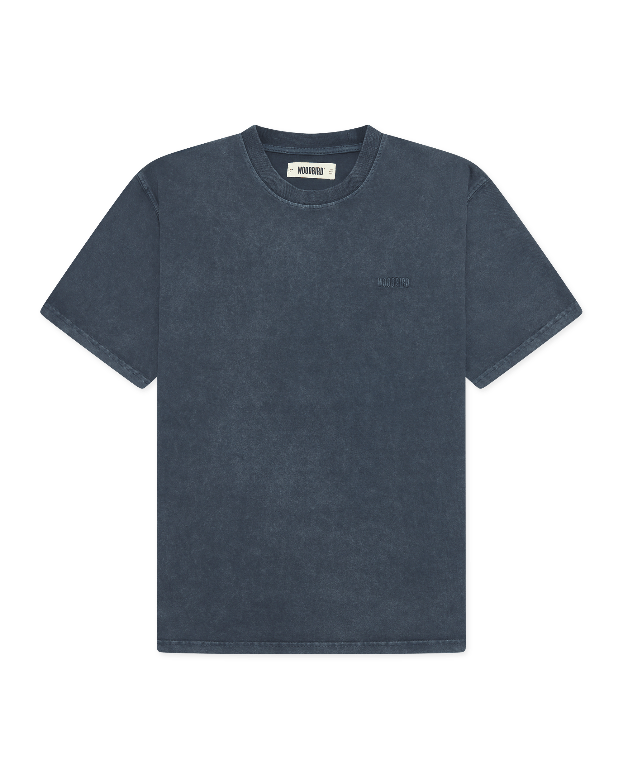 Woodbird WBBaine Washed Tee T-Shirts Dusty Blue