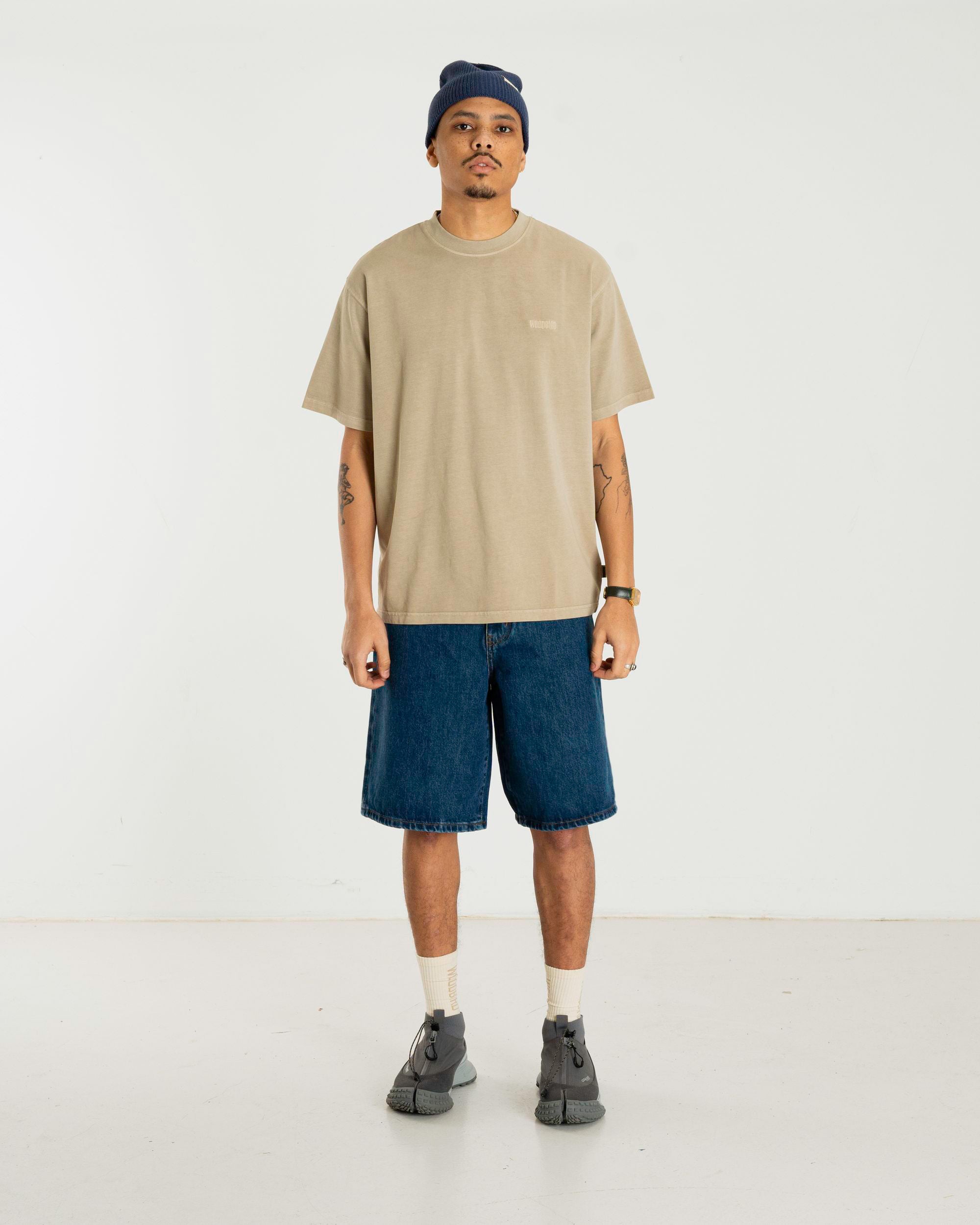 Woodbird WBBaine Washed Tee T-Shirts Light Sand