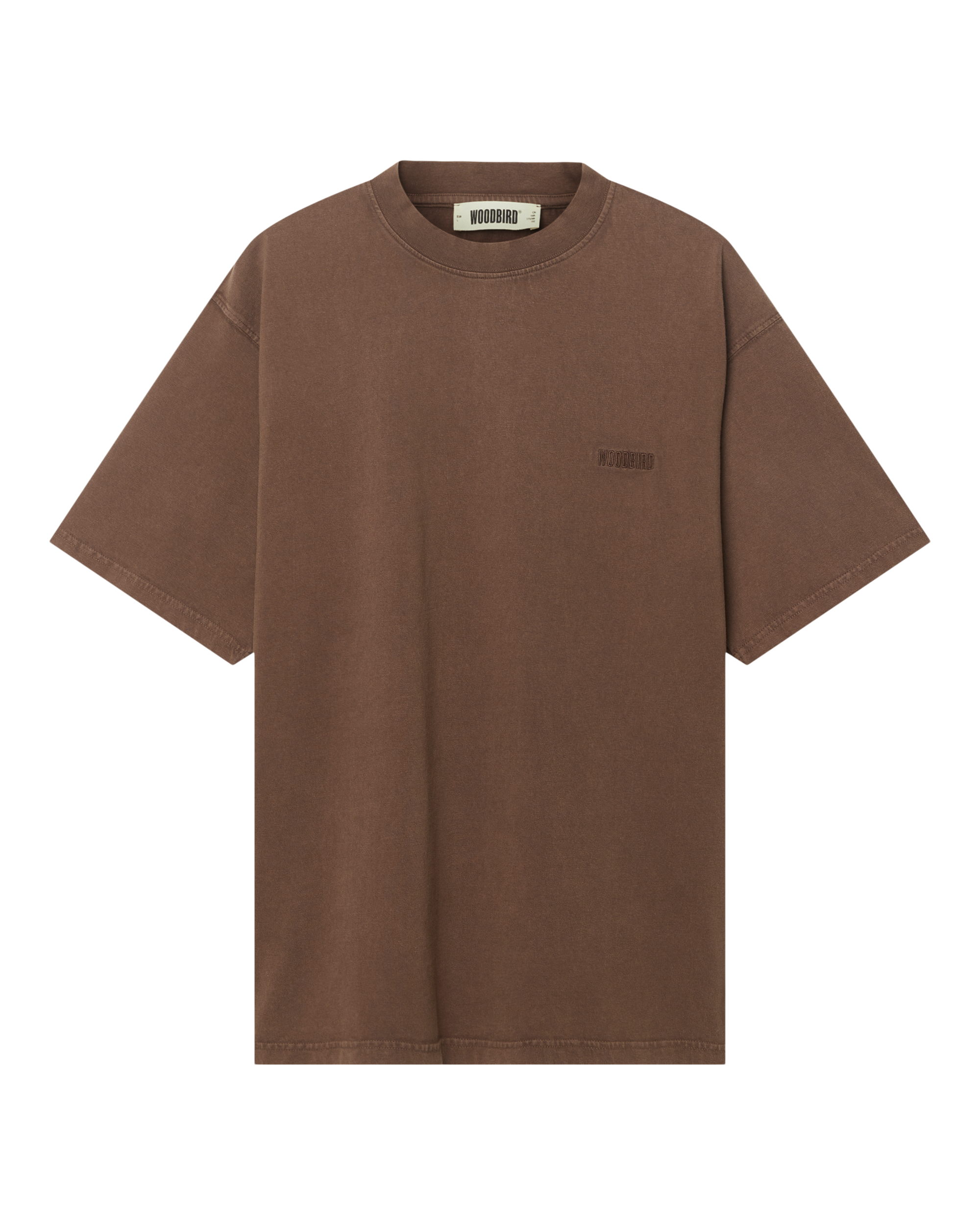 Woodbird WBBaine Washed Tee T-Shirts Washed Brown