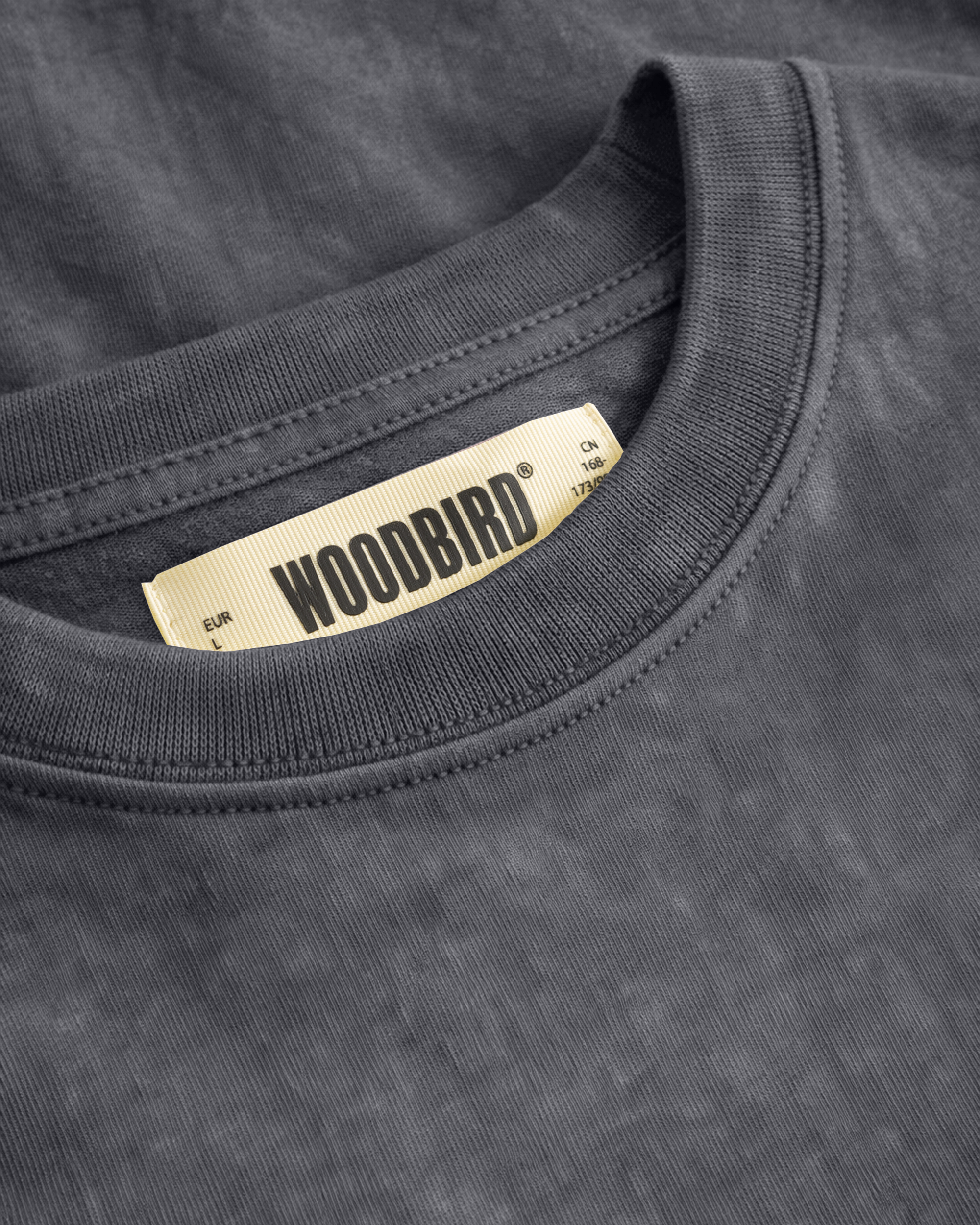 Woodbird WBBaine Washed Tee T-Shirts Washed Slate Blue