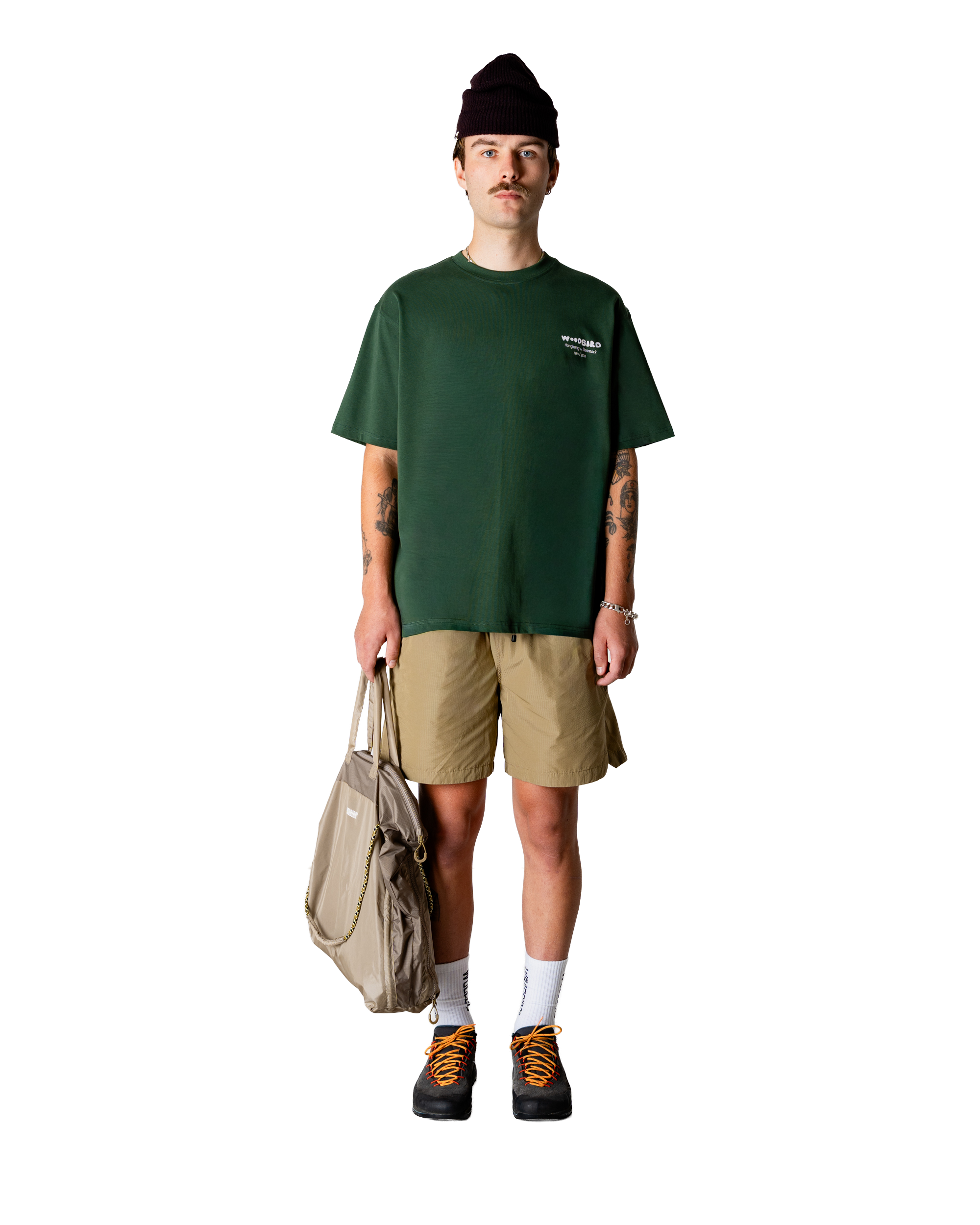 Woodbird WBBaine Wok Tee T-Shirts Pine Green