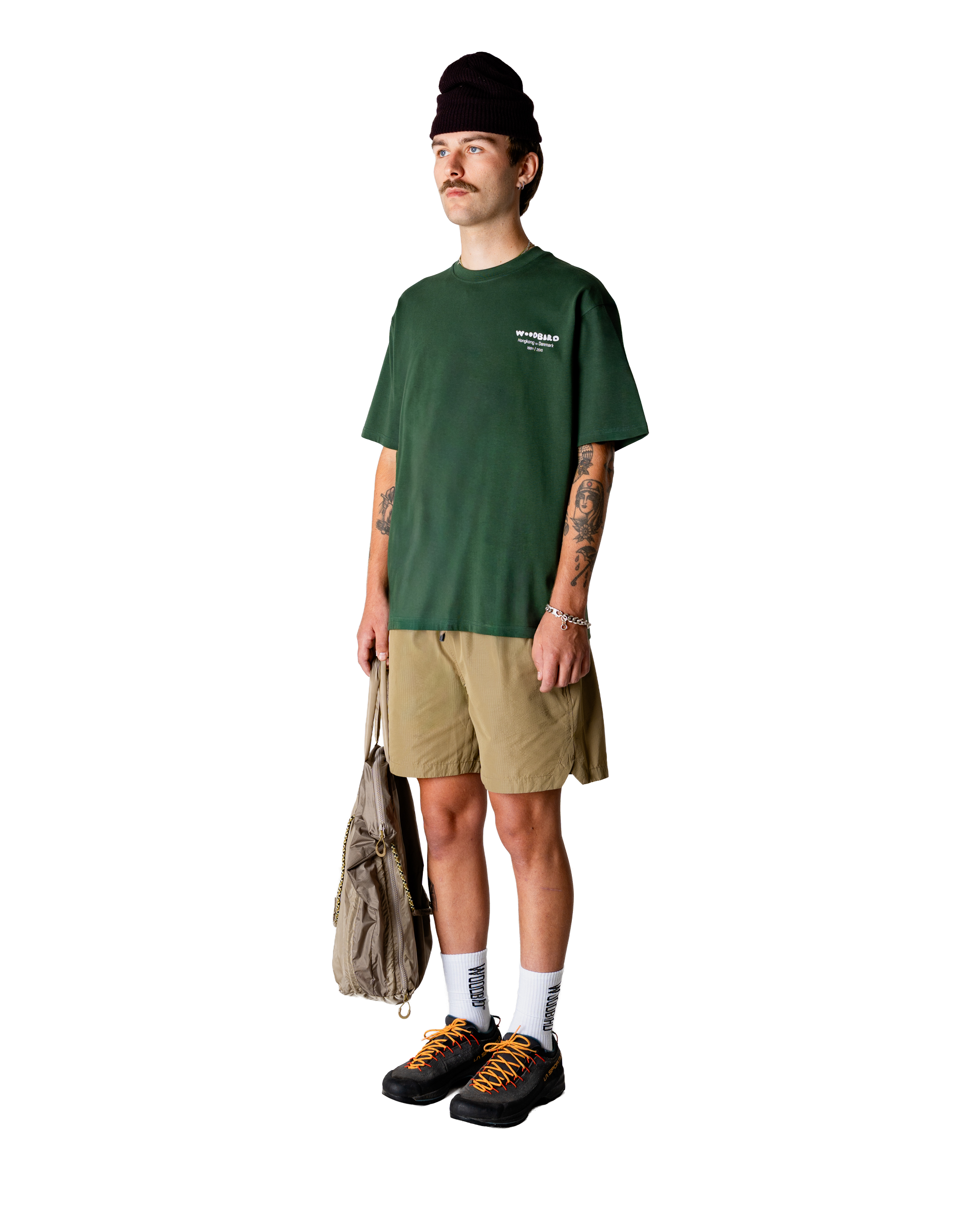 Woodbird WBBaine Wok Tee T-Shirts Pine Green