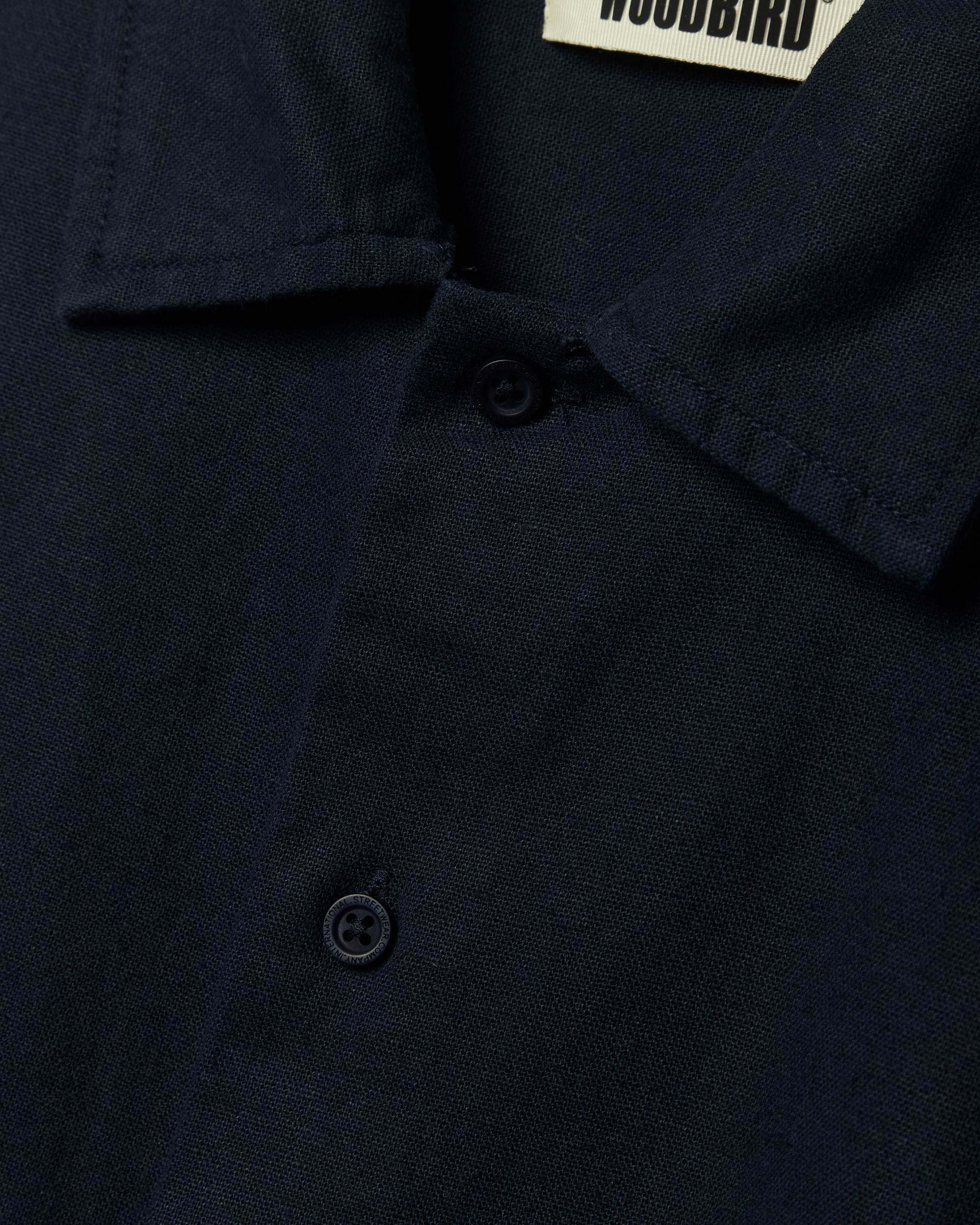 Woodbird WBBanks Linen Shirt Shirts Navy