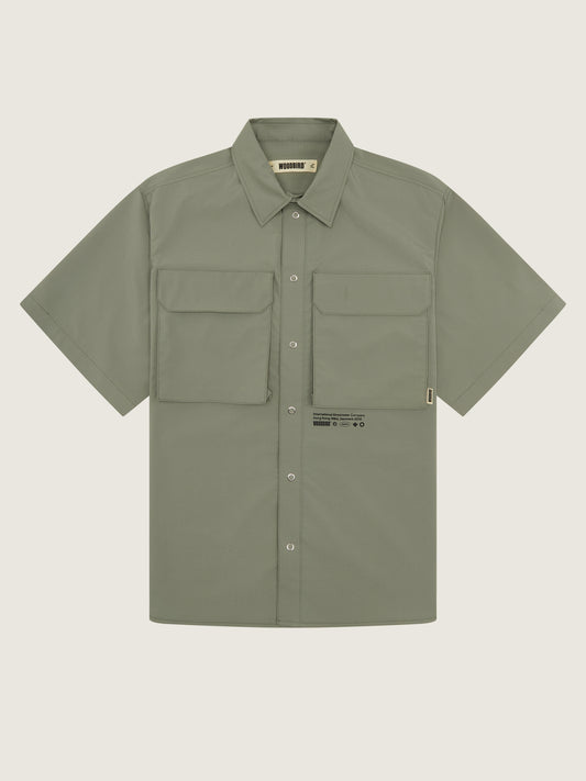 Woodbird WBBanks Rib-Tech Shirt Shirts Dust Green