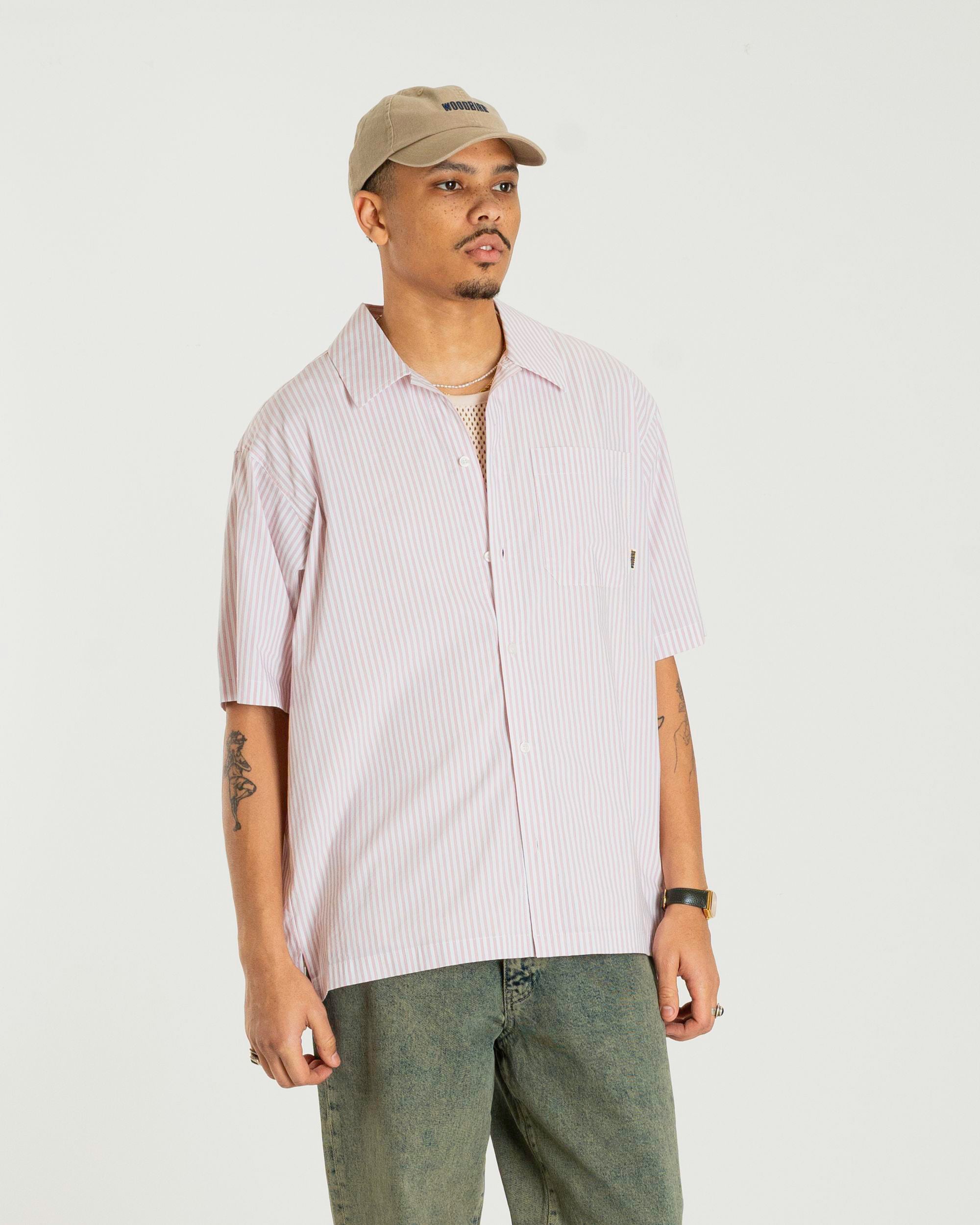 Woodbird WBBanks Stripe Shirt Shirts White-Pink
