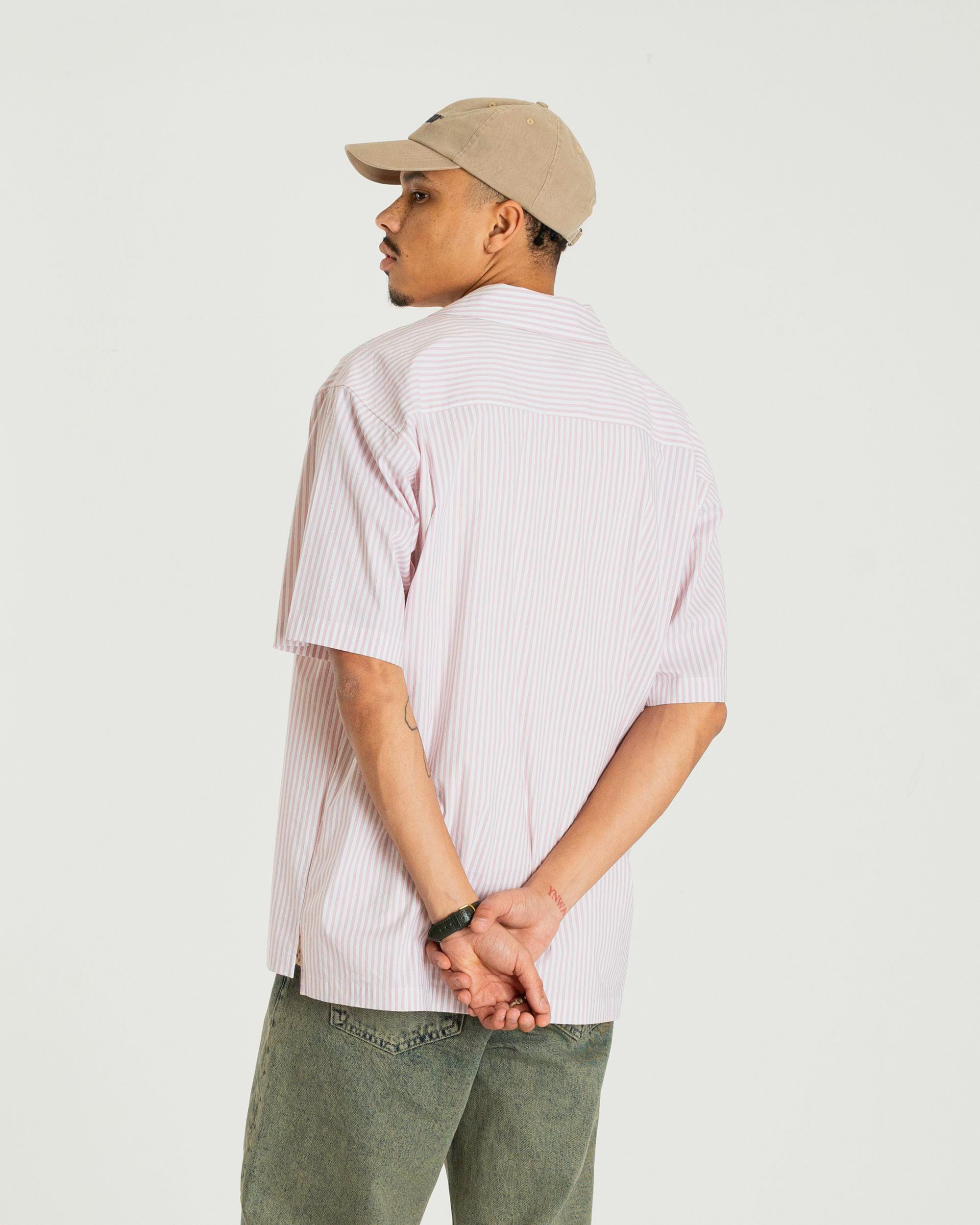 Woodbird WBBanks Stripe Shirt Shirts White-Pink