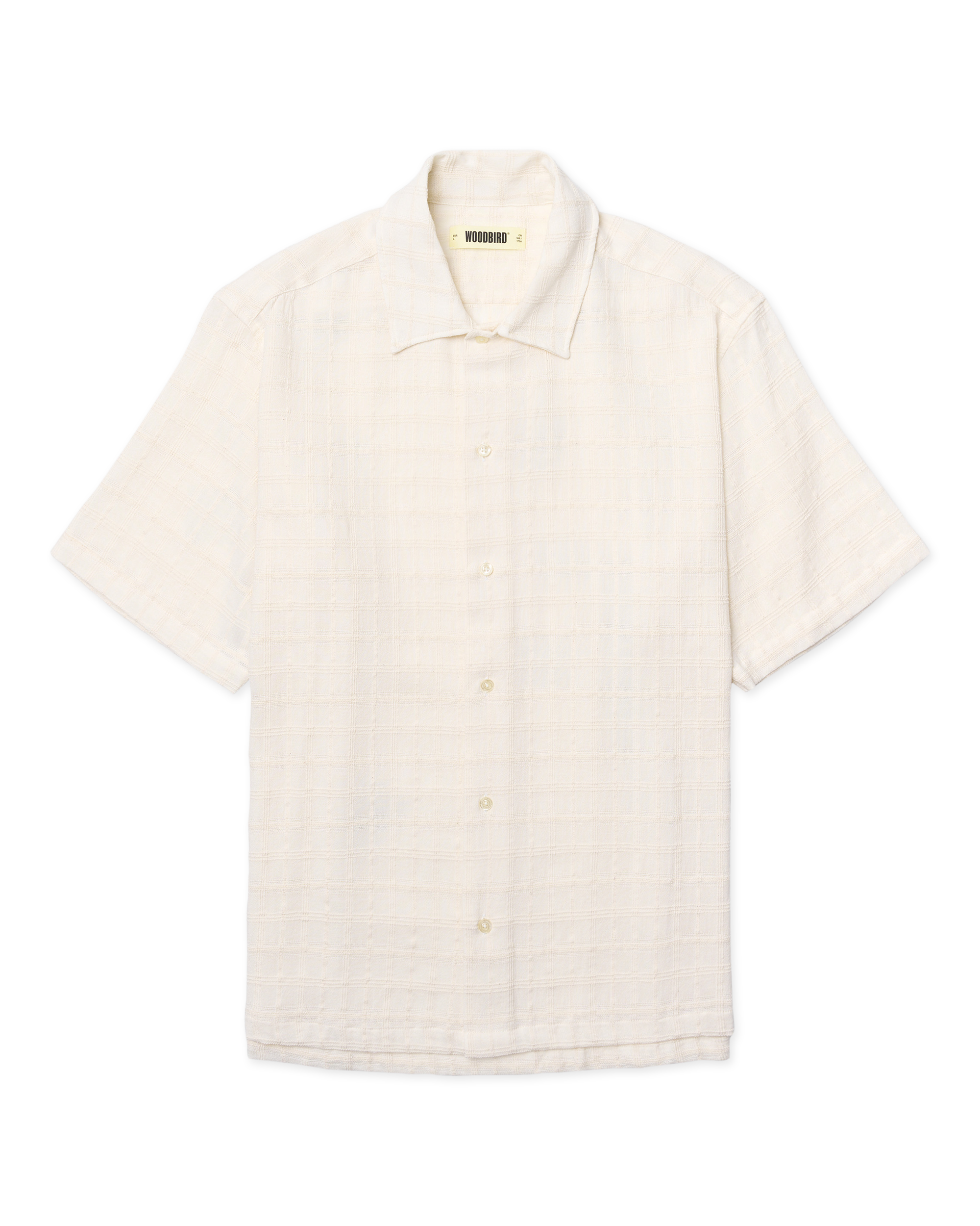 Woodbird WBBanks Struc Check Shirt Shirts Off White