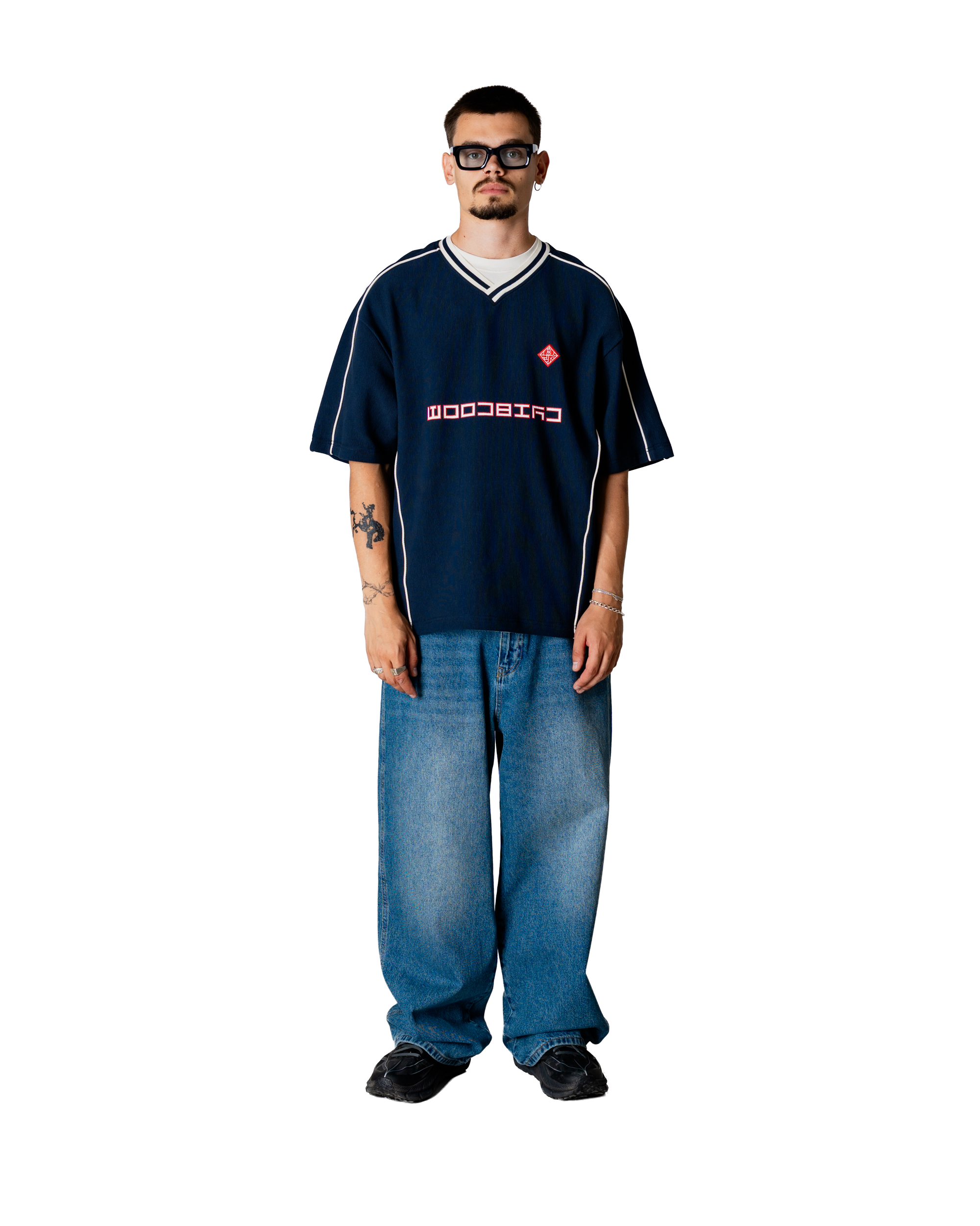 Woodbird WBBeam 90s Sport Tee T-Shirts Dark Navy