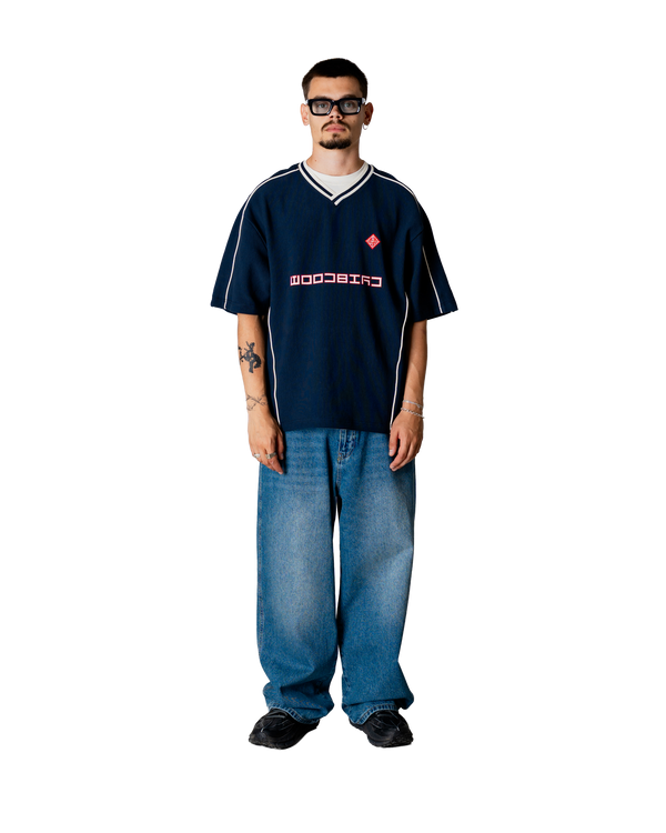 Woodbird WBBeam 90s Sport Tee T-Shirts Dark Navy