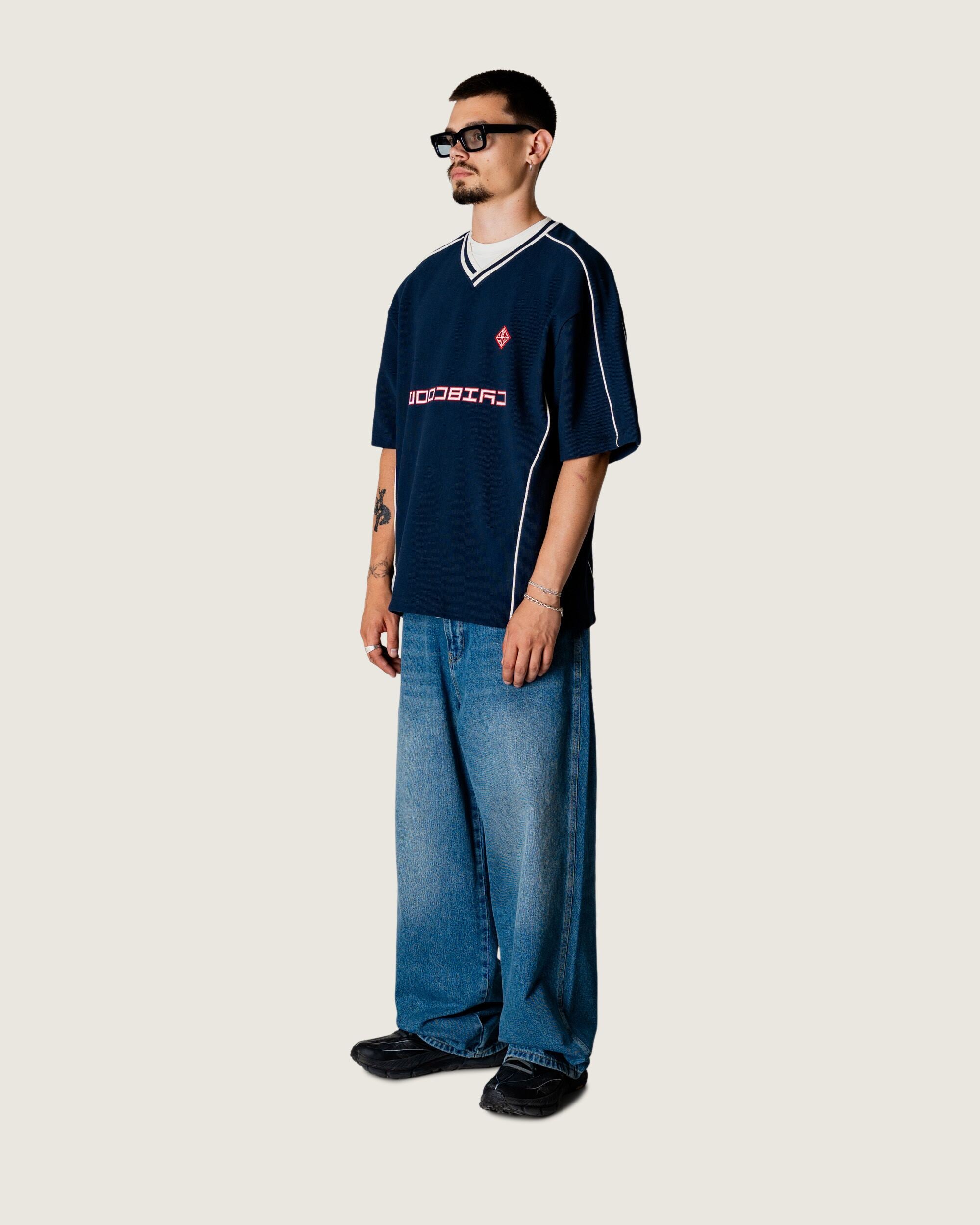 Woodbird WBBeam 90s Sport Tee T-Shirts Dark Navy
